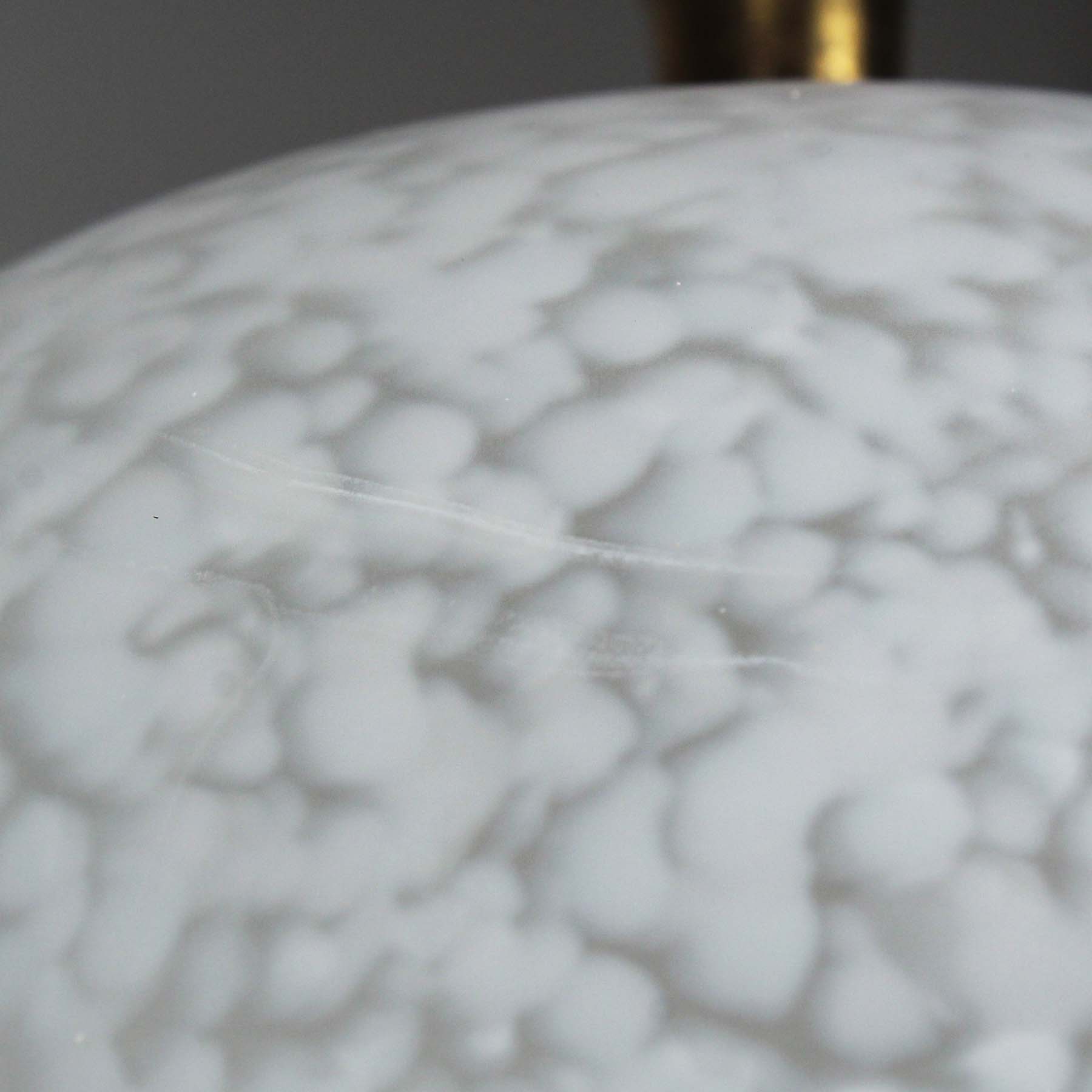 SOLD Unusual Midcentury Semi-Flush Light, Wood & Glass-70287