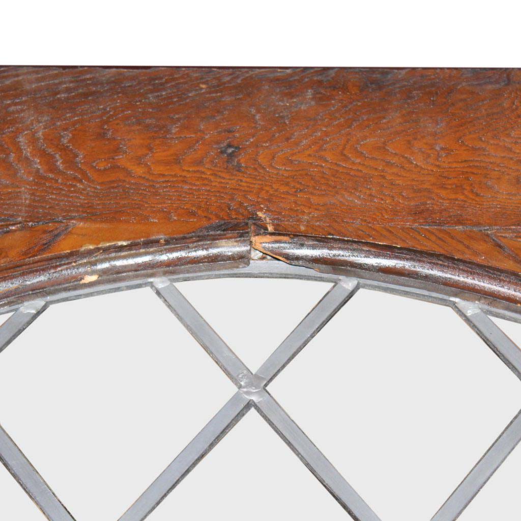 Substantial 47” Salvaged Oak Door with Gothic Arch Window-70327 Substantial 47” Salvaged Oak Door with Gothic Arch Window-70327