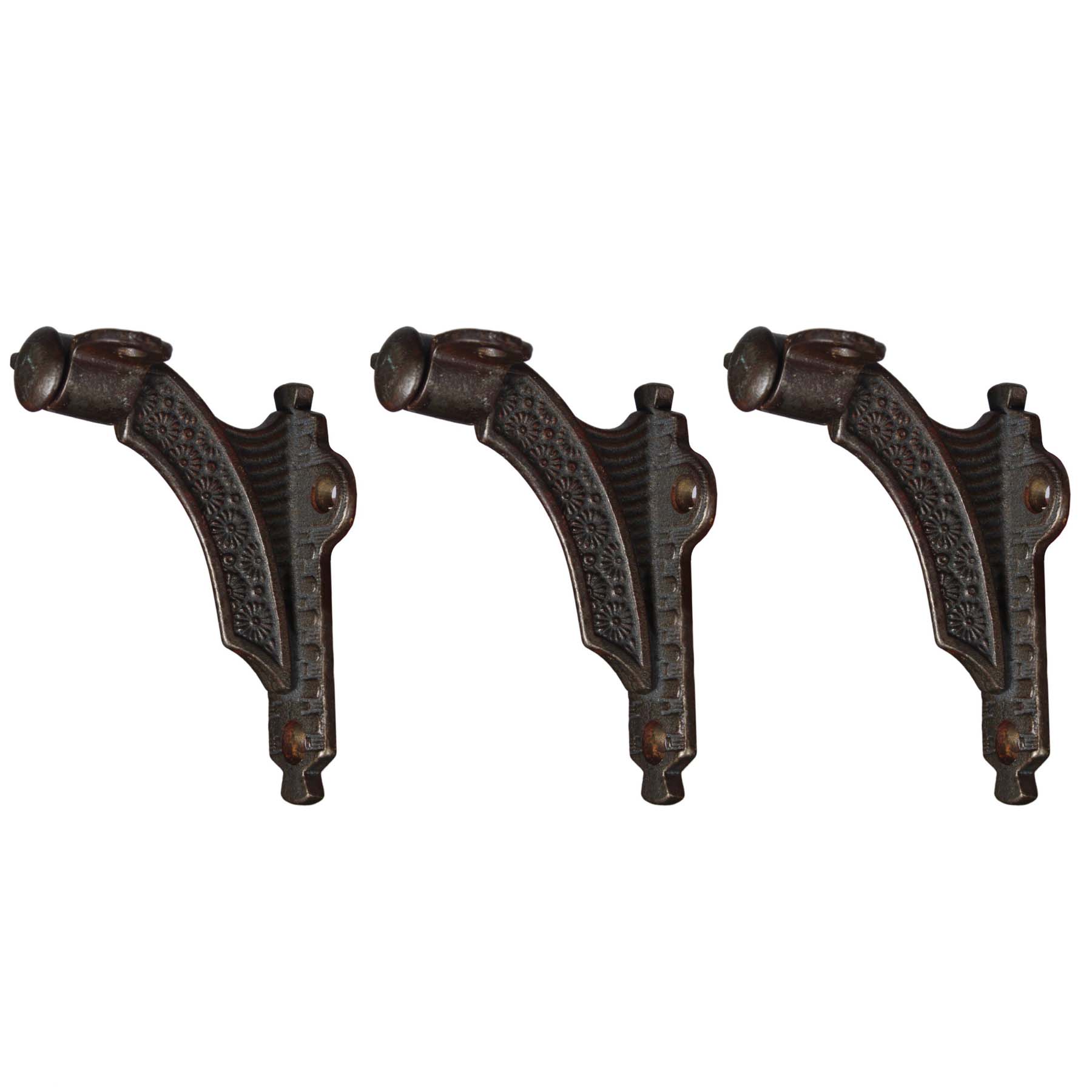 Antique Eastlake Cast Iron Handrail Brackets, Late 1800’s-0