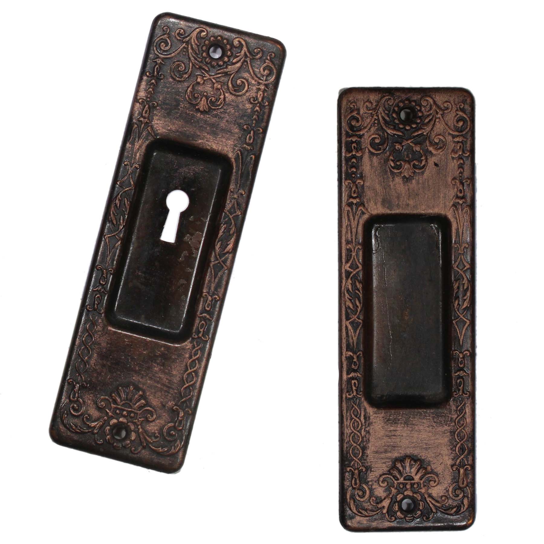 Complete Antique Pocket Door Hardware Set for Double Doors, c.1886-70616