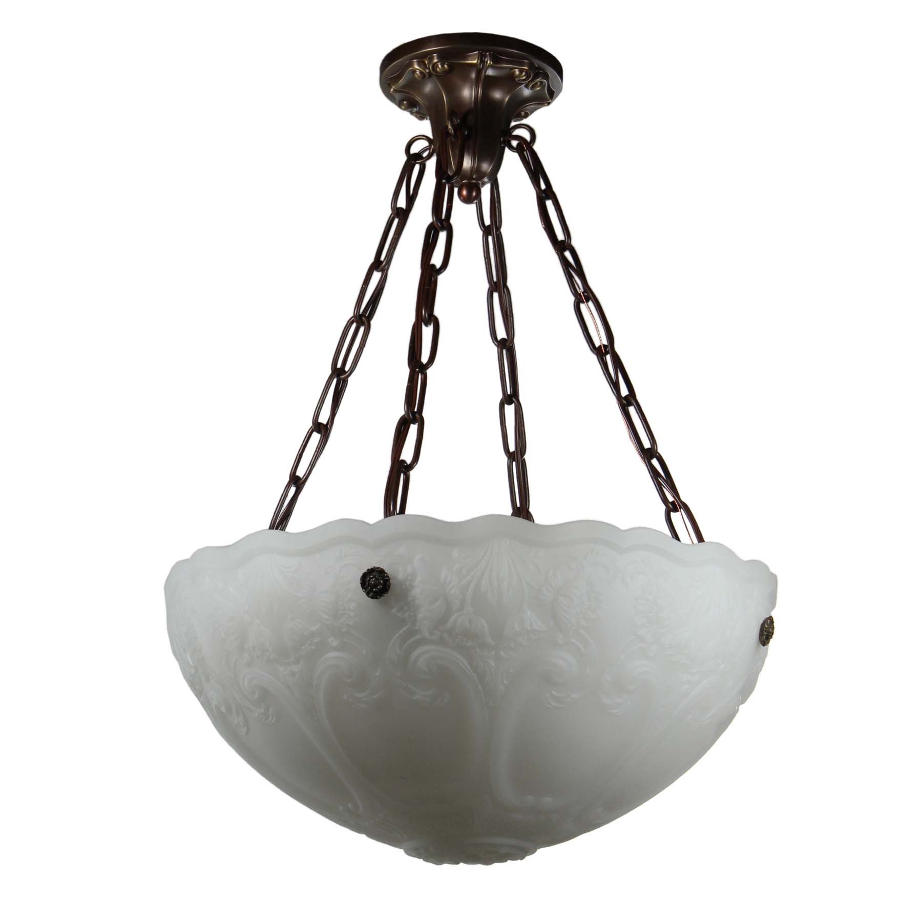 SOLD Large Antique Neoclassical Inverted Dome Chandelier, c. 1915-70651