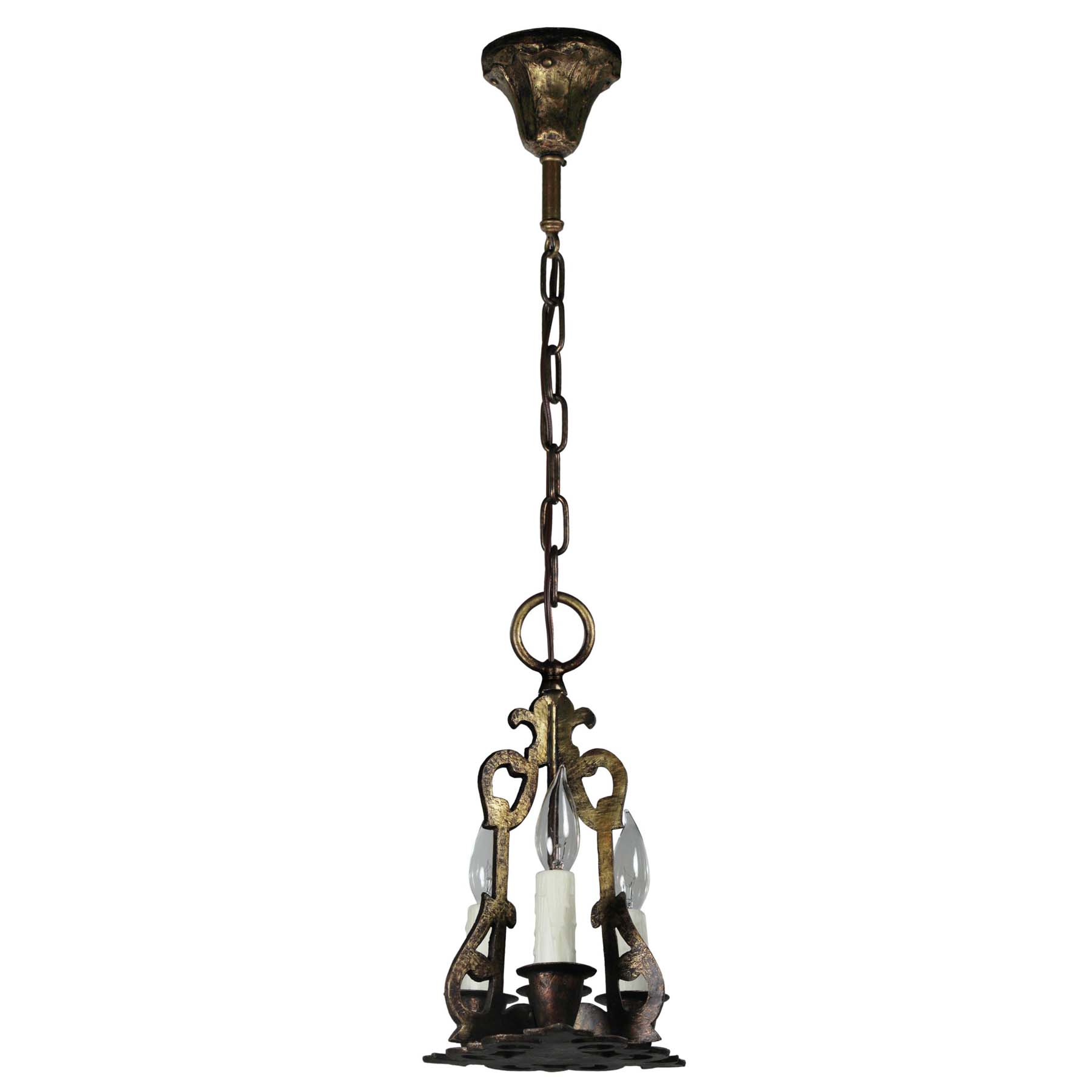 SOLD Antique Tudor Pendant Light, Early 1900s-70703
