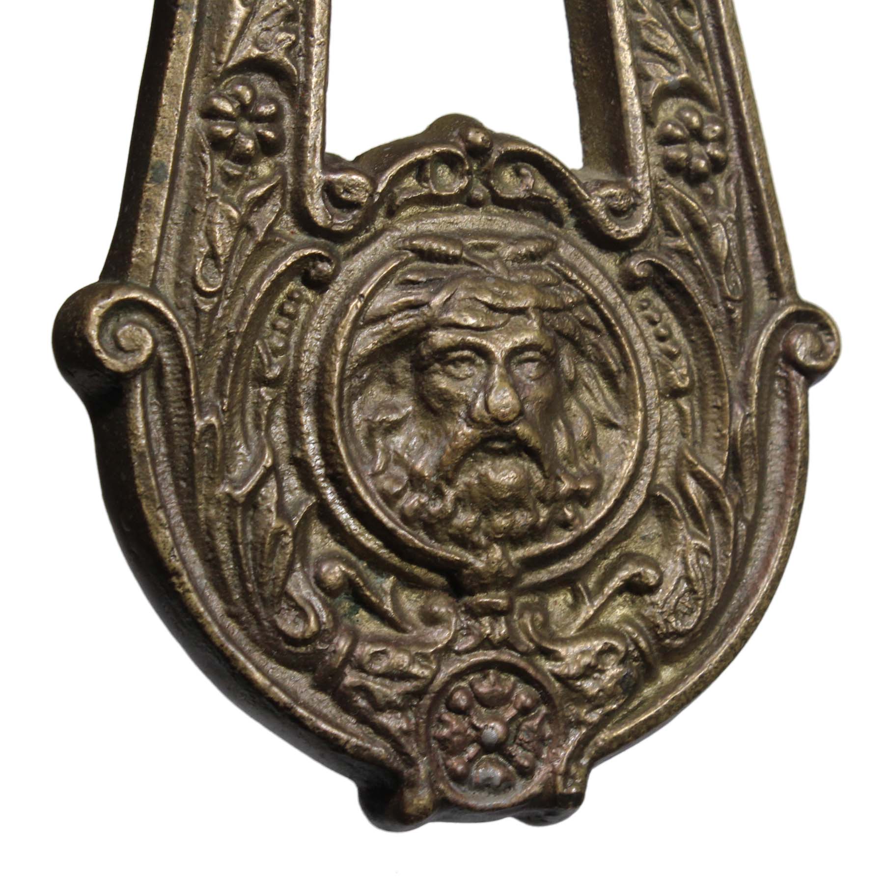 Vintage Brass Figural Door Knocker, North Wind Man-70470