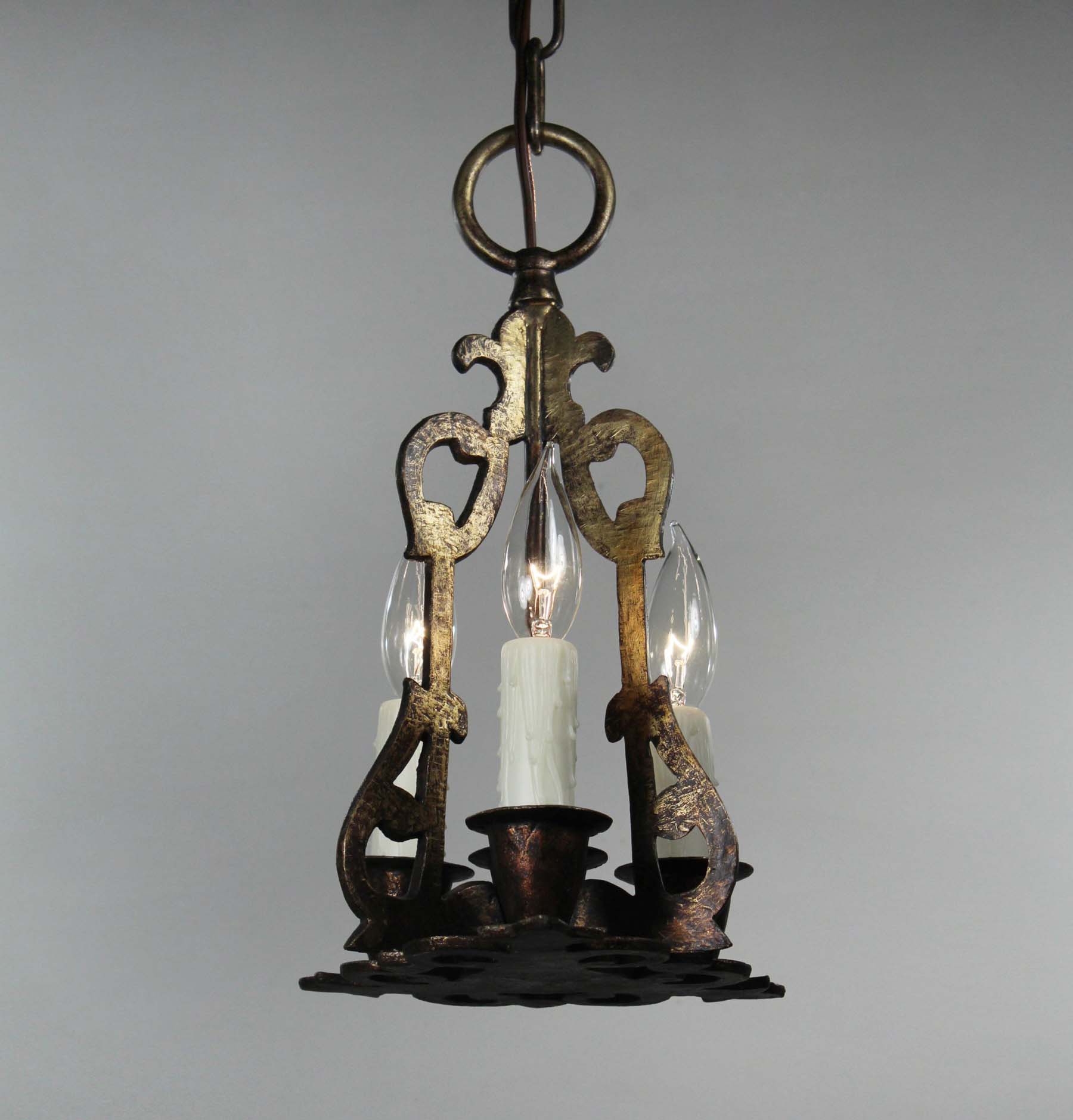 SOLD Antique Tudor Pendant Light, Early 1900s-70699
