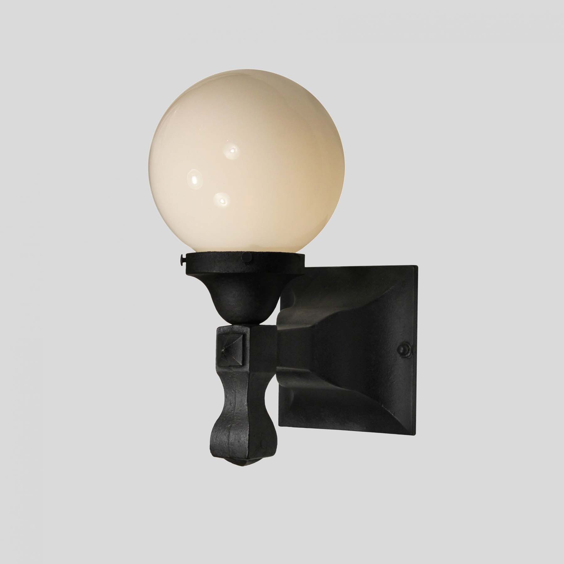 Pair of Antique Exterior Sconces with Glass Globes-70686