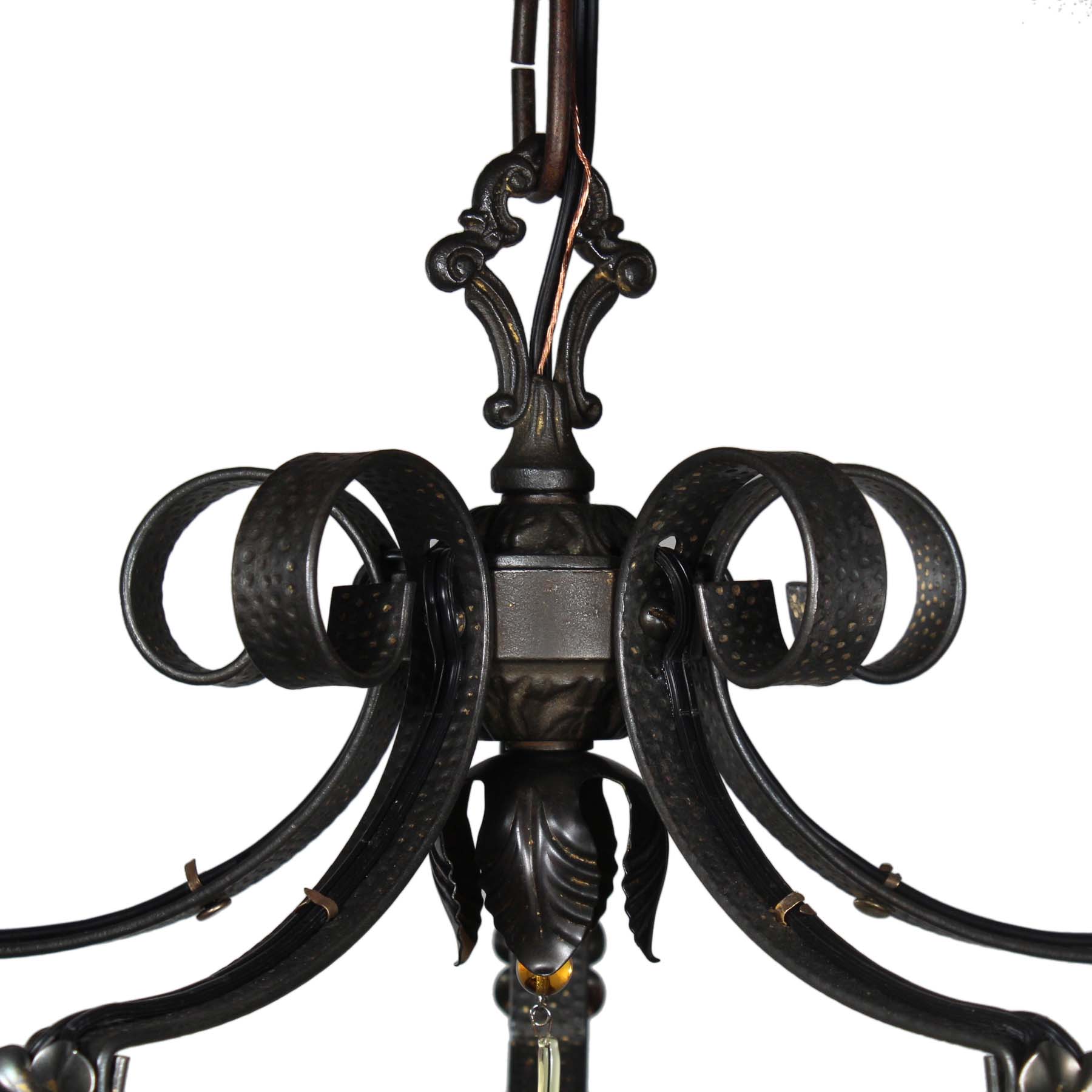 Antique Spanish Revival Five-Light Iron Chandelier, Early 1900s-70504