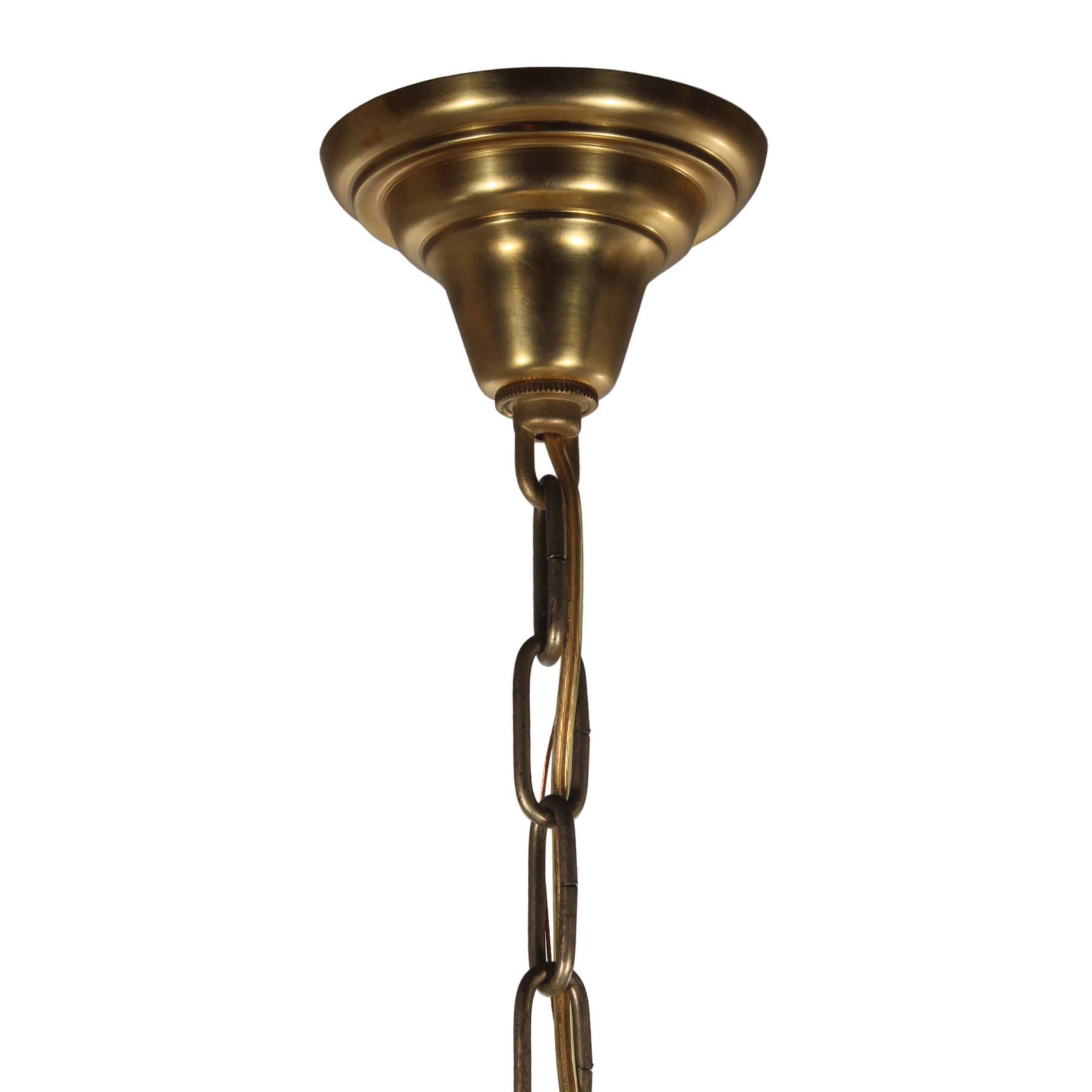 SOLD Antique Brass Art Deco Pendant Light, c.1930-70519