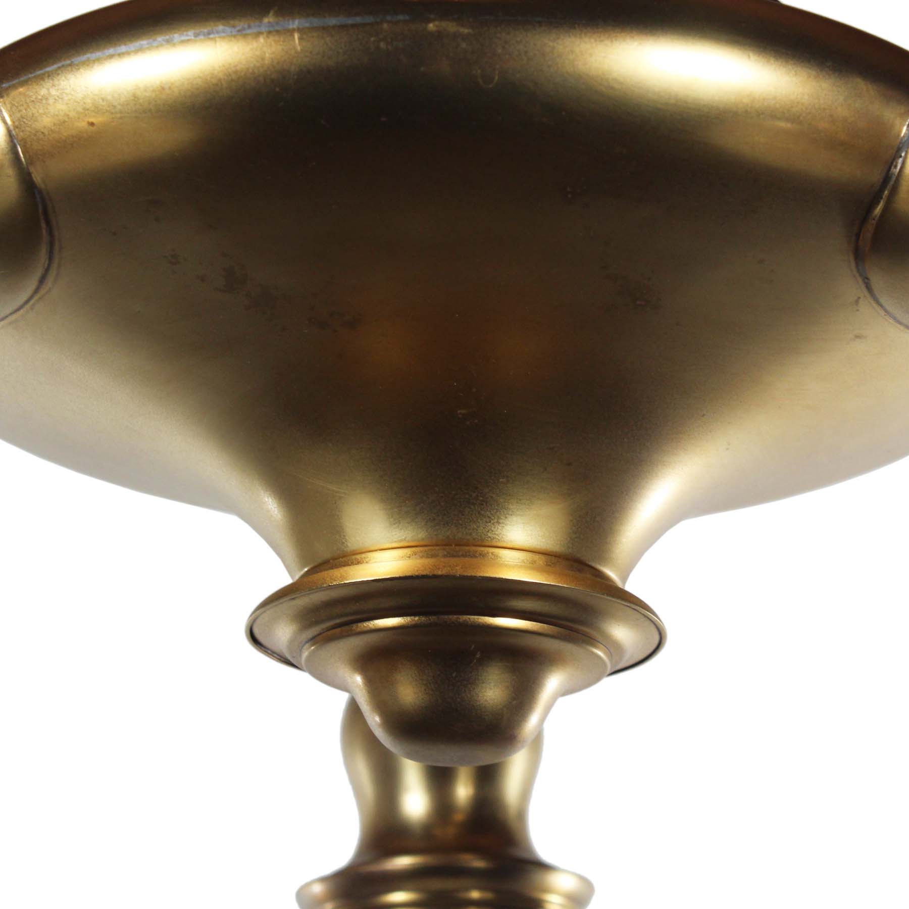 SOLD Antique Brass Semi Flush-Mount Chandelier with Ball Shades-70588