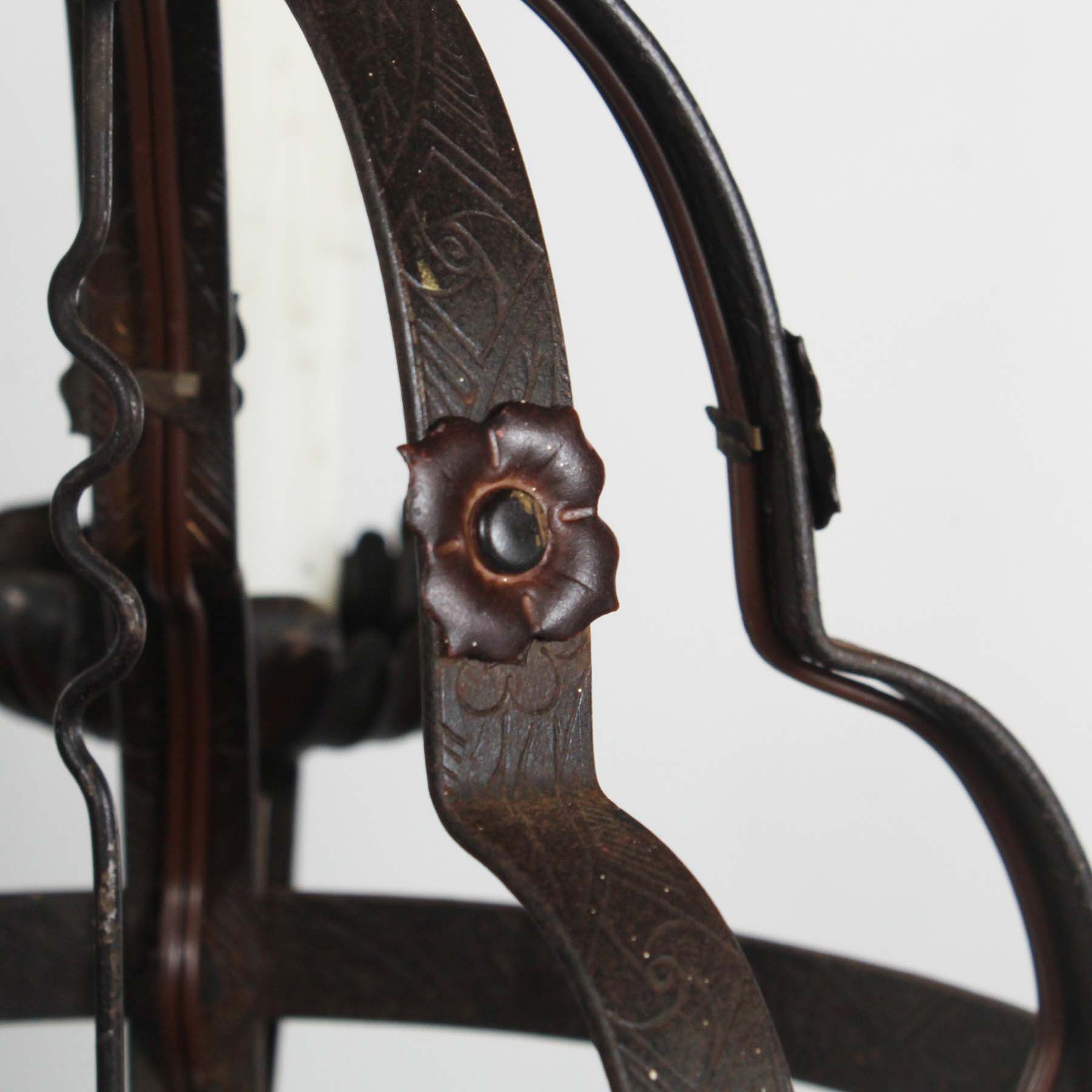 Antique Art Deco Iron Chandelier-70531