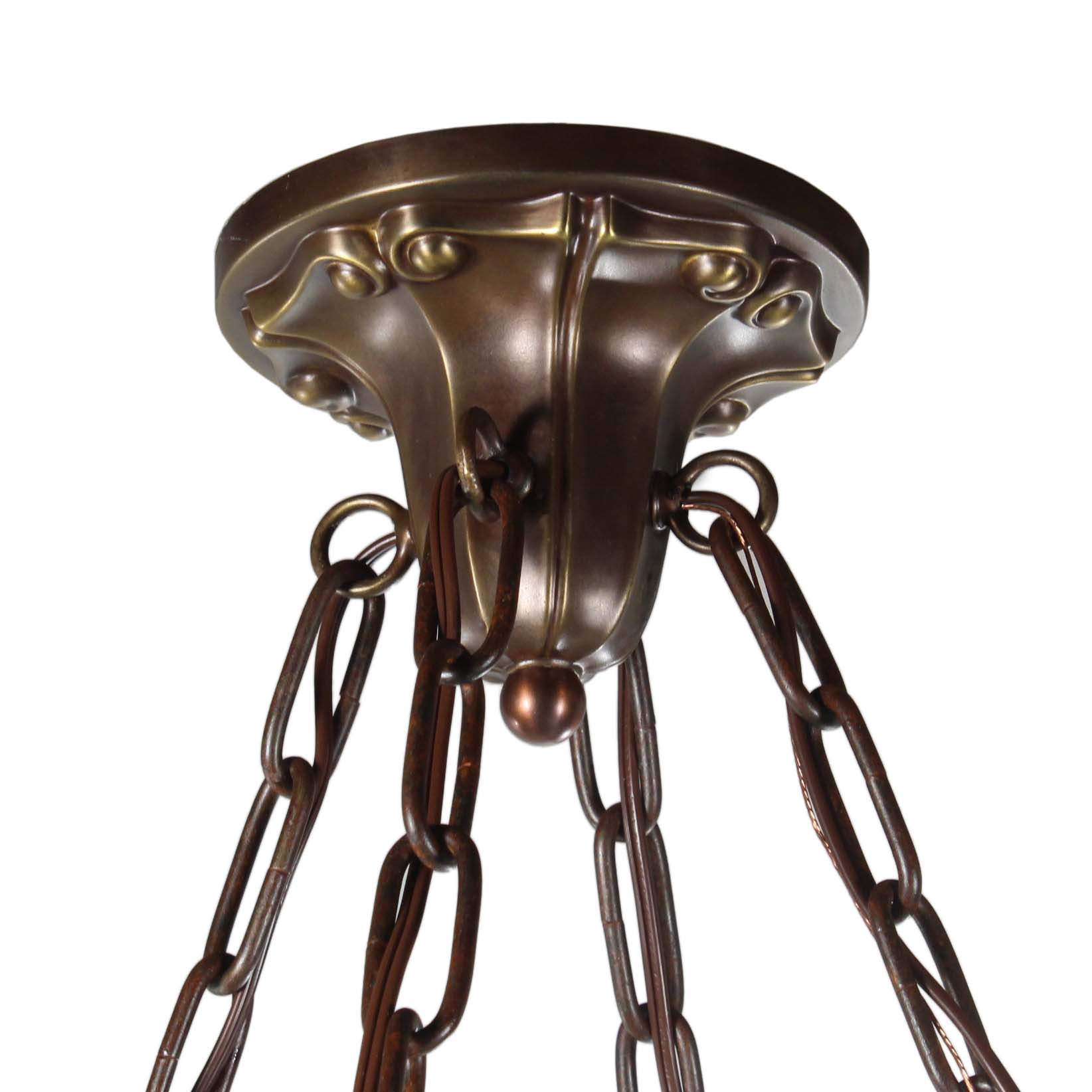 SOLD Large Antique Neoclassical Inverted Dome Chandelier, c. 1915-70656