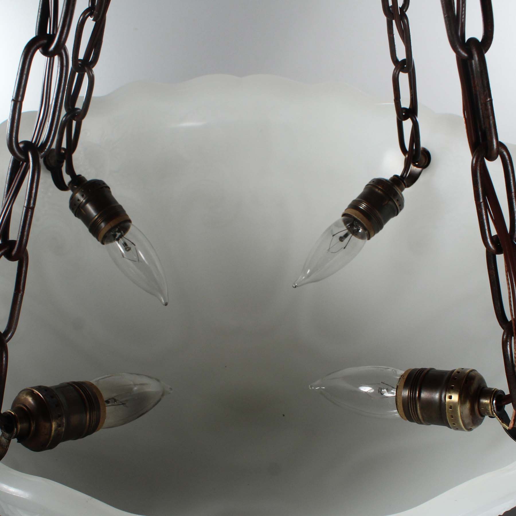 SOLD Large Antique Neoclassical Inverted Dome Chandelier, c. 1915-70657