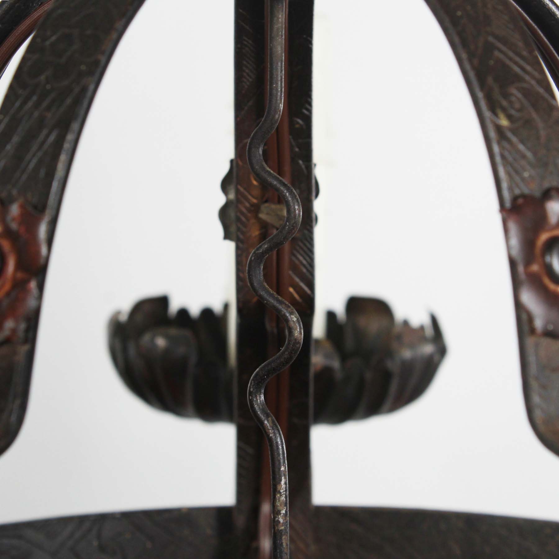 Antique Art Deco Iron Chandelier-70532