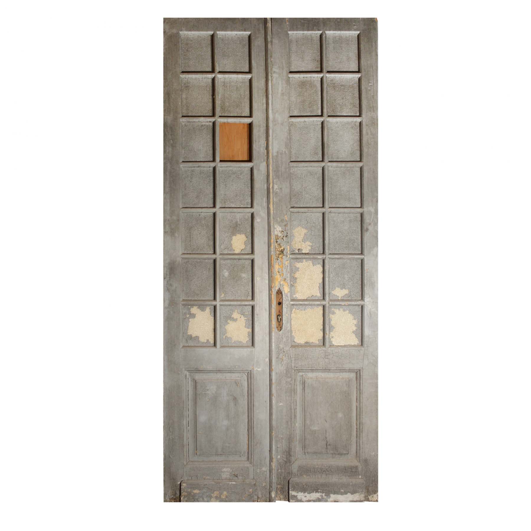 Reclaimed Pair of Antique 46" Double Doors with Glass-0