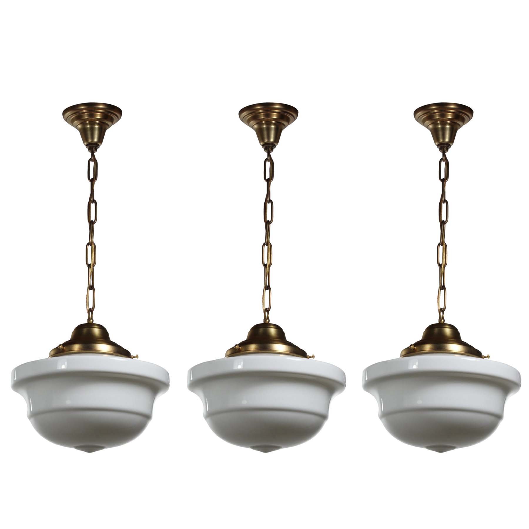 Antique Brass Schoolhouse Pendant Lights with Unusual Shade-0