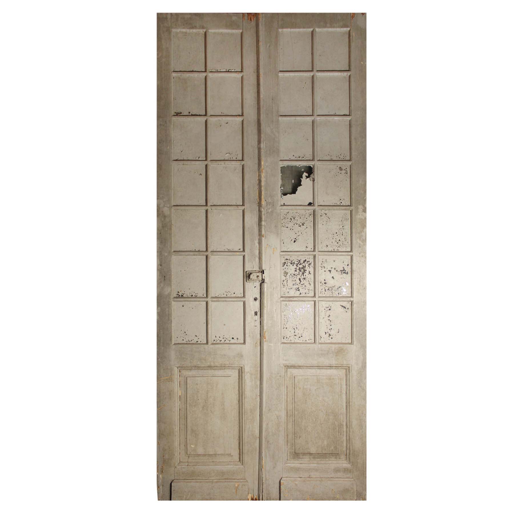 Salvaged Pair of Antique 46" Double Doors with Glass-70954