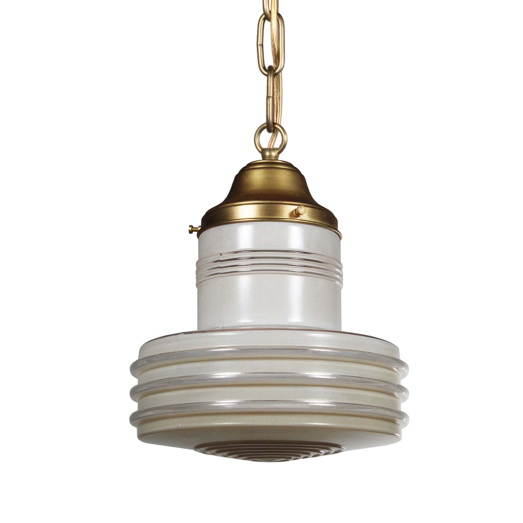 SOLD Art Deco Brass Pendant Lights, Antique Lighting-70993
