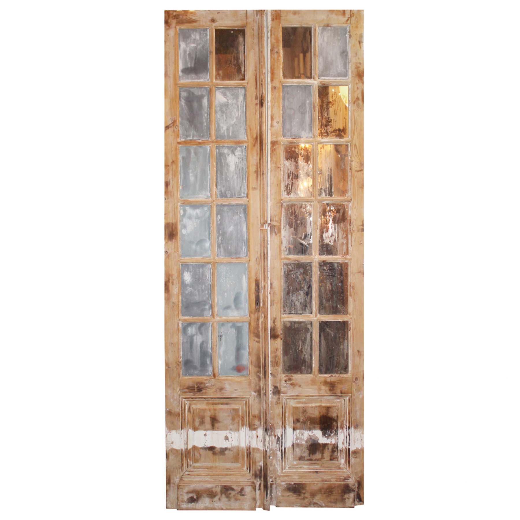 Antique Pair of 40" Double Doors with Mirrors-70998