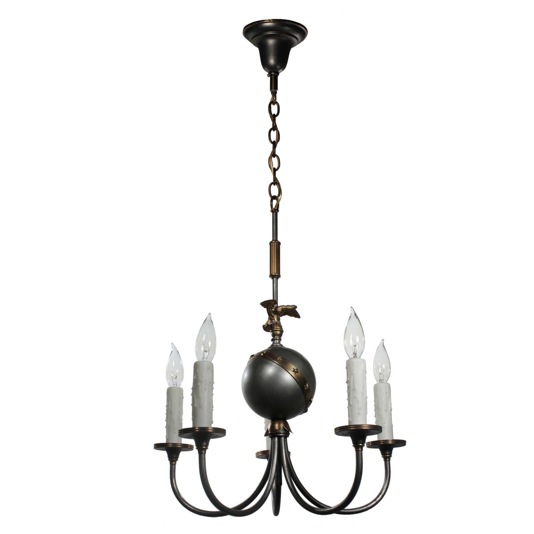 Antique Figural Two-Tone Chandelier with Eagle-70907