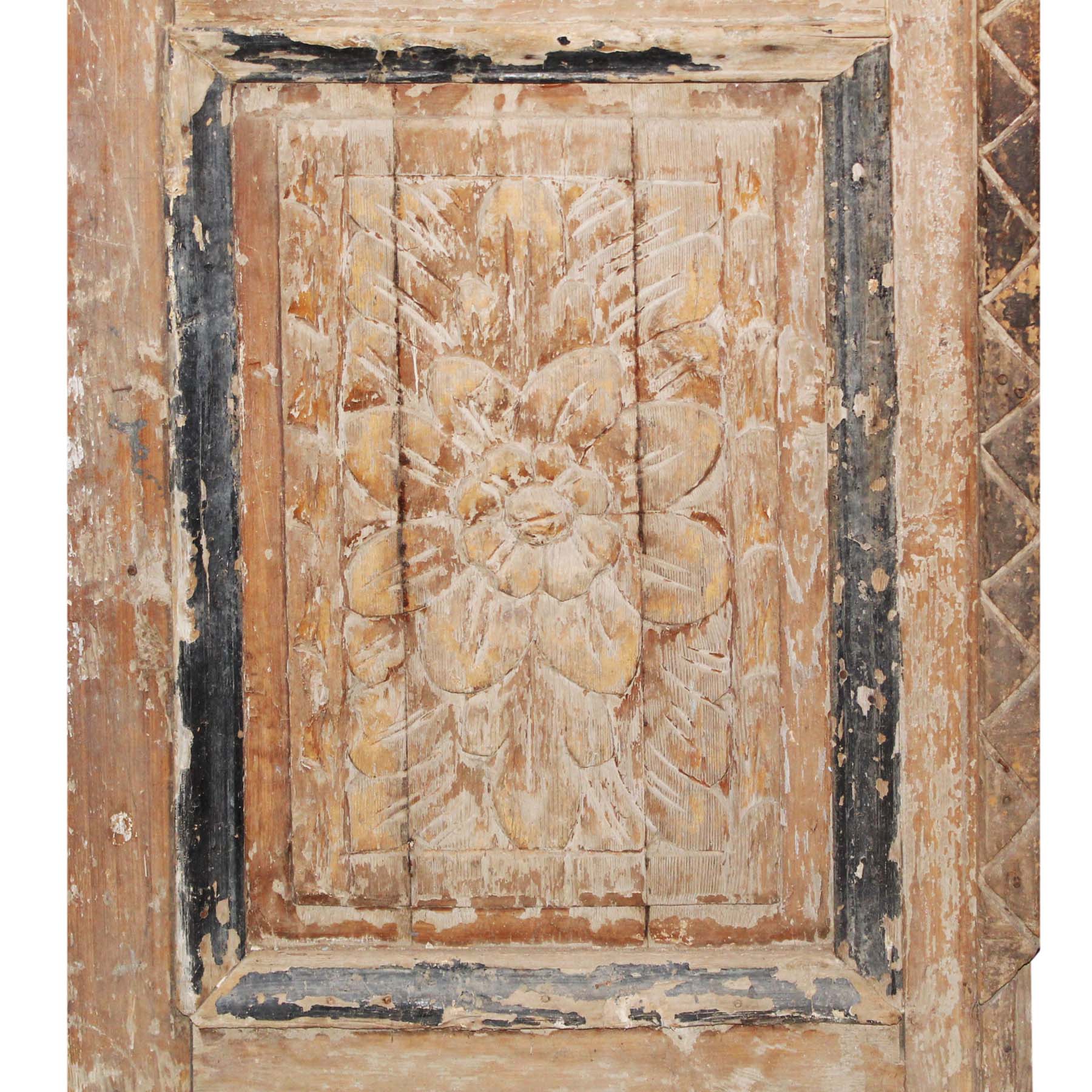 SOLD Salvaged 27" French Colonial Door with Carved Panels-71004