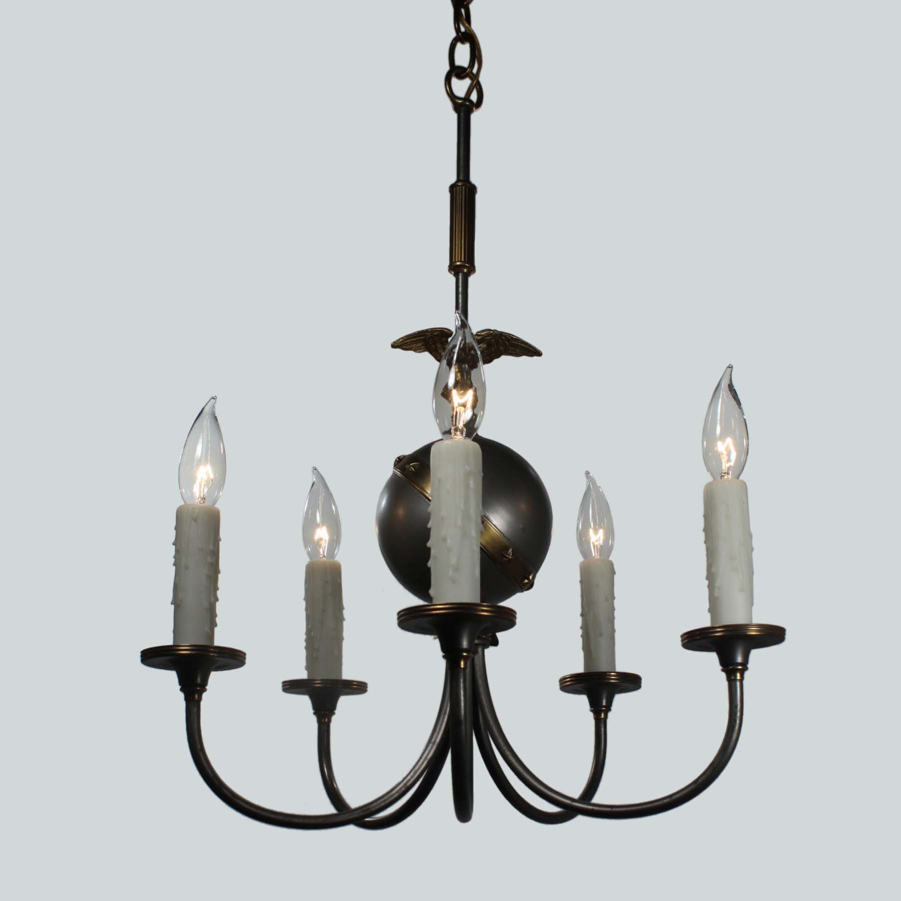 Antique Figural Two-Tone Chandelier with Eagle-70906