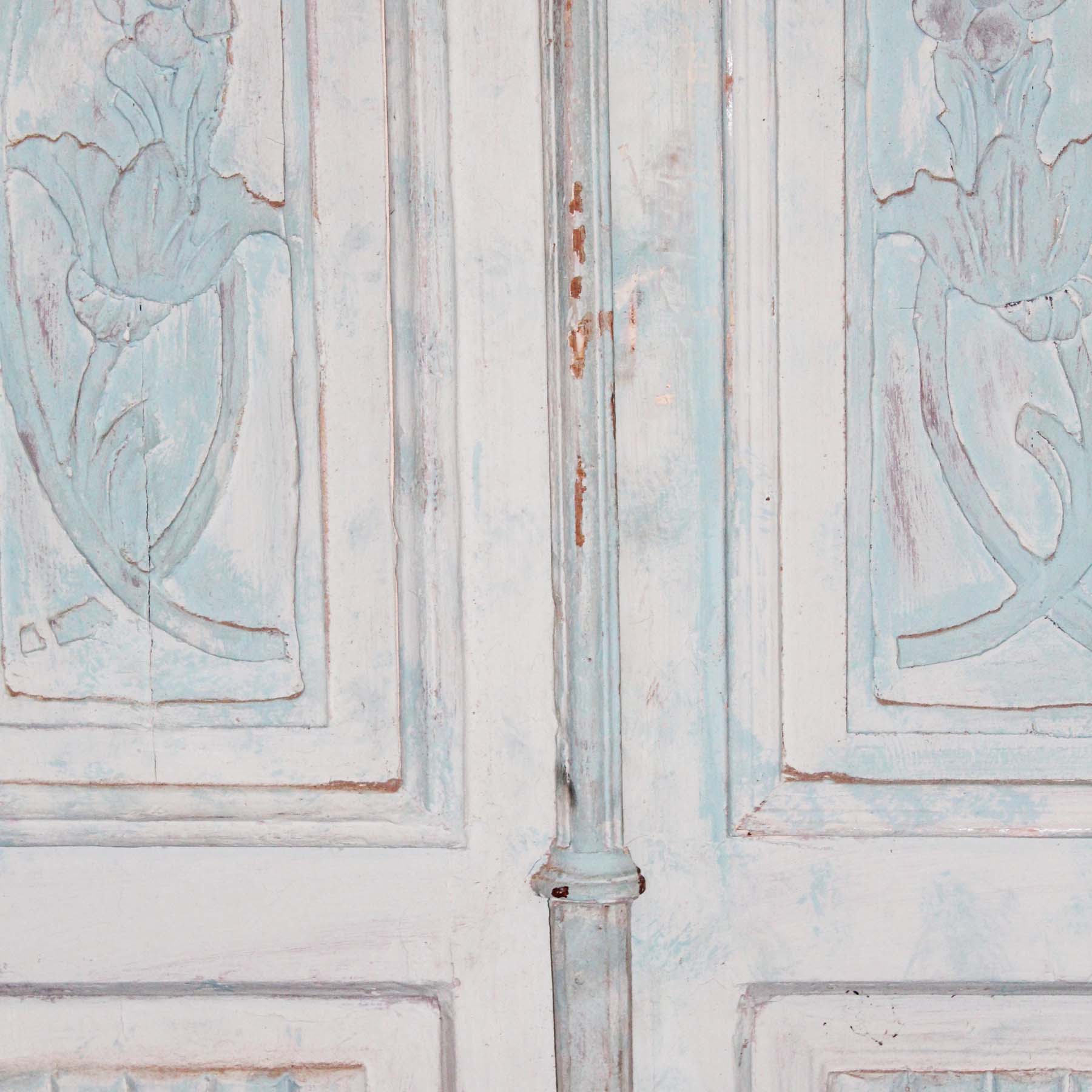 Pair of 38” Antique Carved French Doors-70938