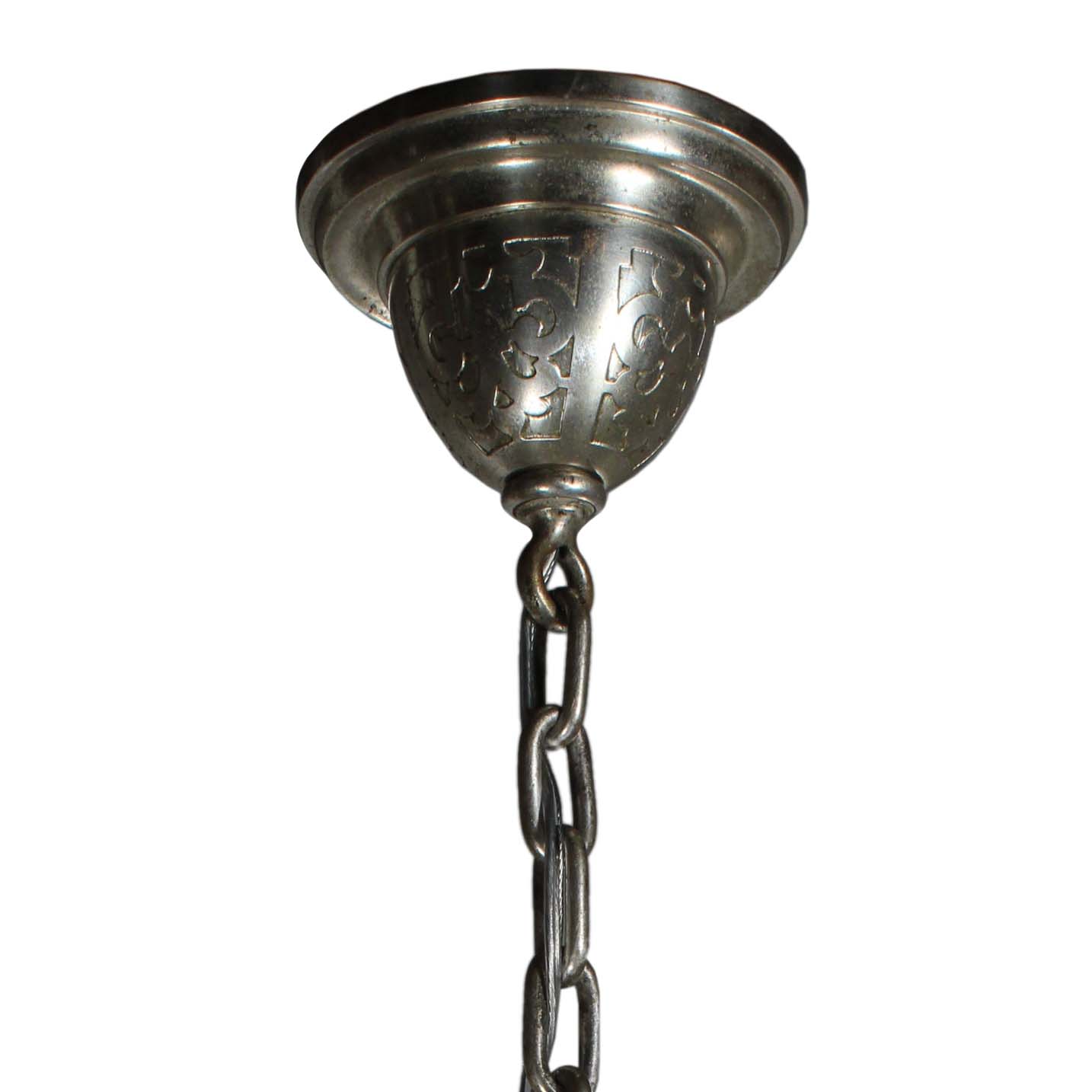 SOLD Antique Neoclassical Silver Plate Chandelier, c.1910-70819