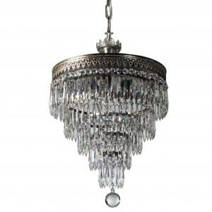 Antique Neoclassical Silver Plate Wedding Cake Chandelier, c.1910-0
