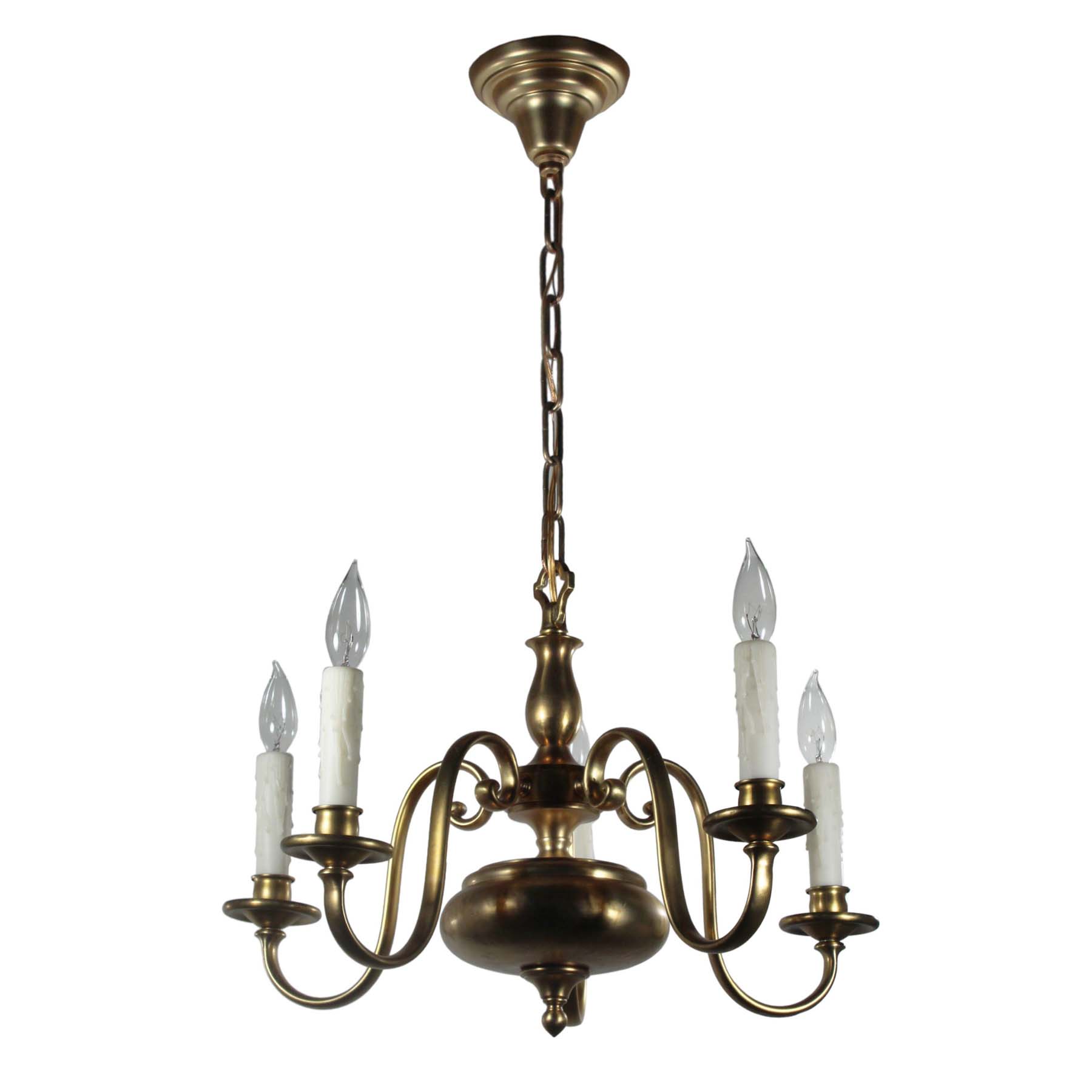 Antique Colonial Revival Brass Chandelier, Early 1900’s-71172