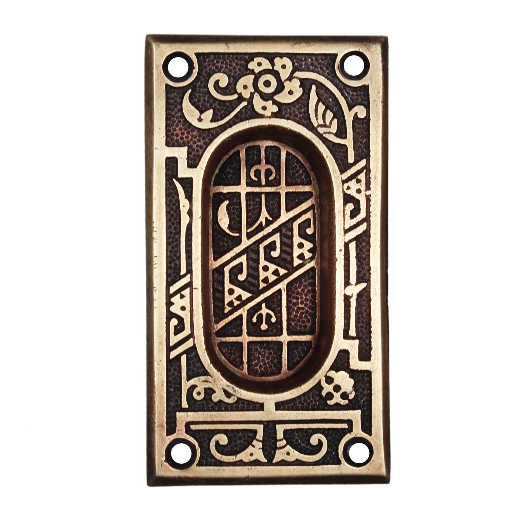Antique Bronze Eastlake Pocket Door Plates, c. 1890-71203