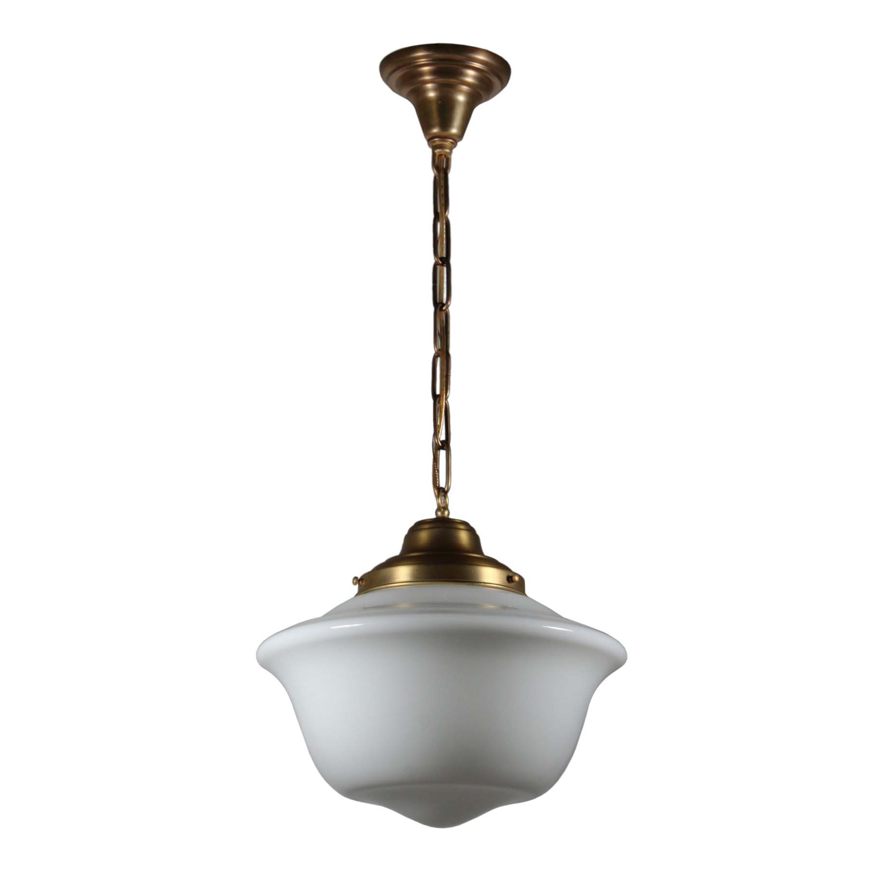 SOLD Brass Schoolhouse Pendant Light, Antique Lighting-71228