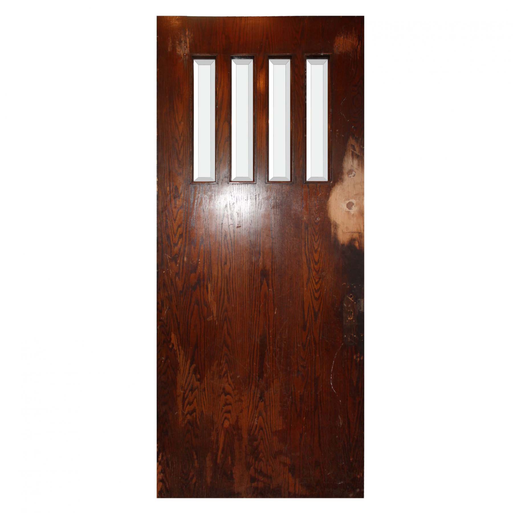 Salvaged 36” Craftsman Entry Door with Beveled Glass-71335