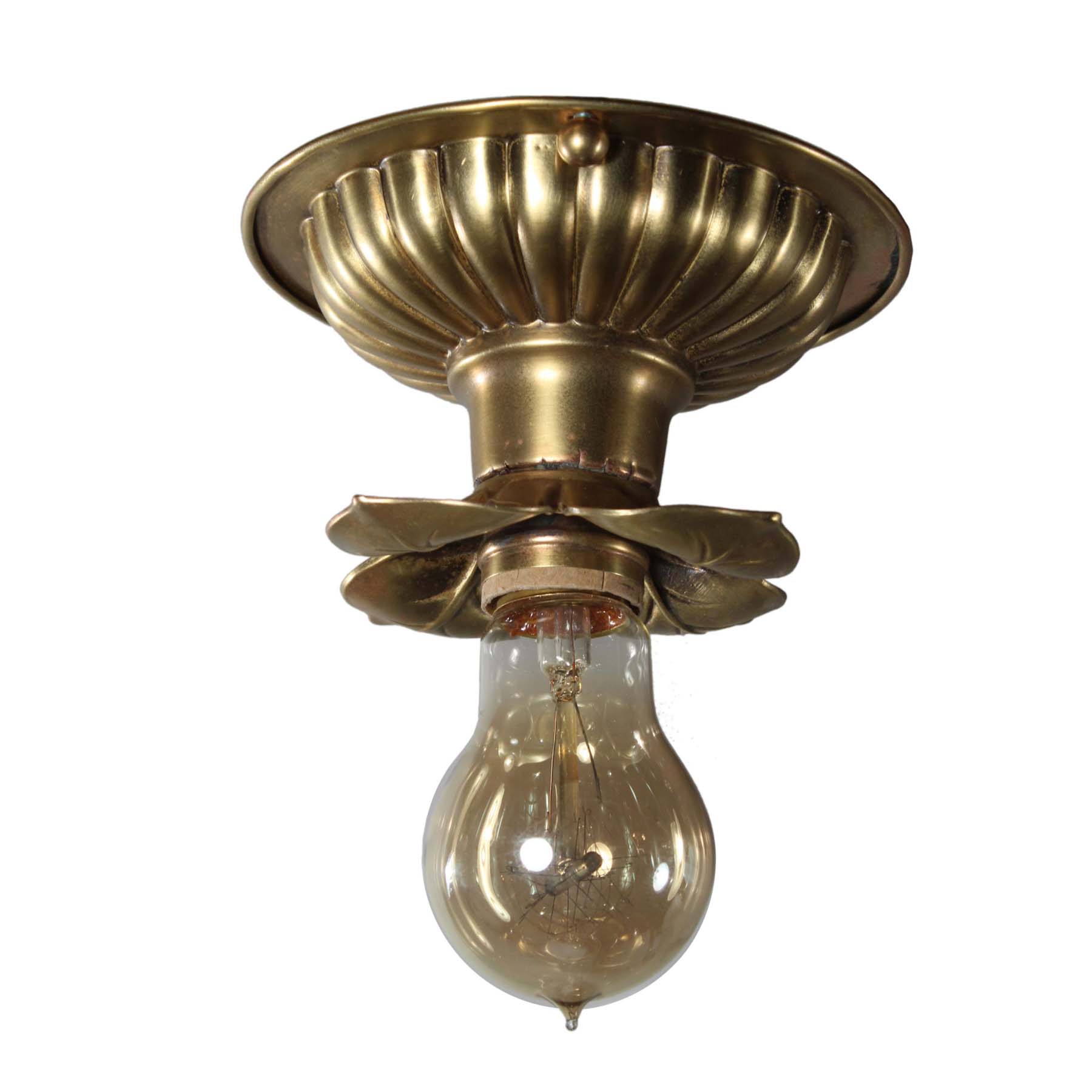 Antique Brass Exposed Bulb Flush-Mount Lights-71375