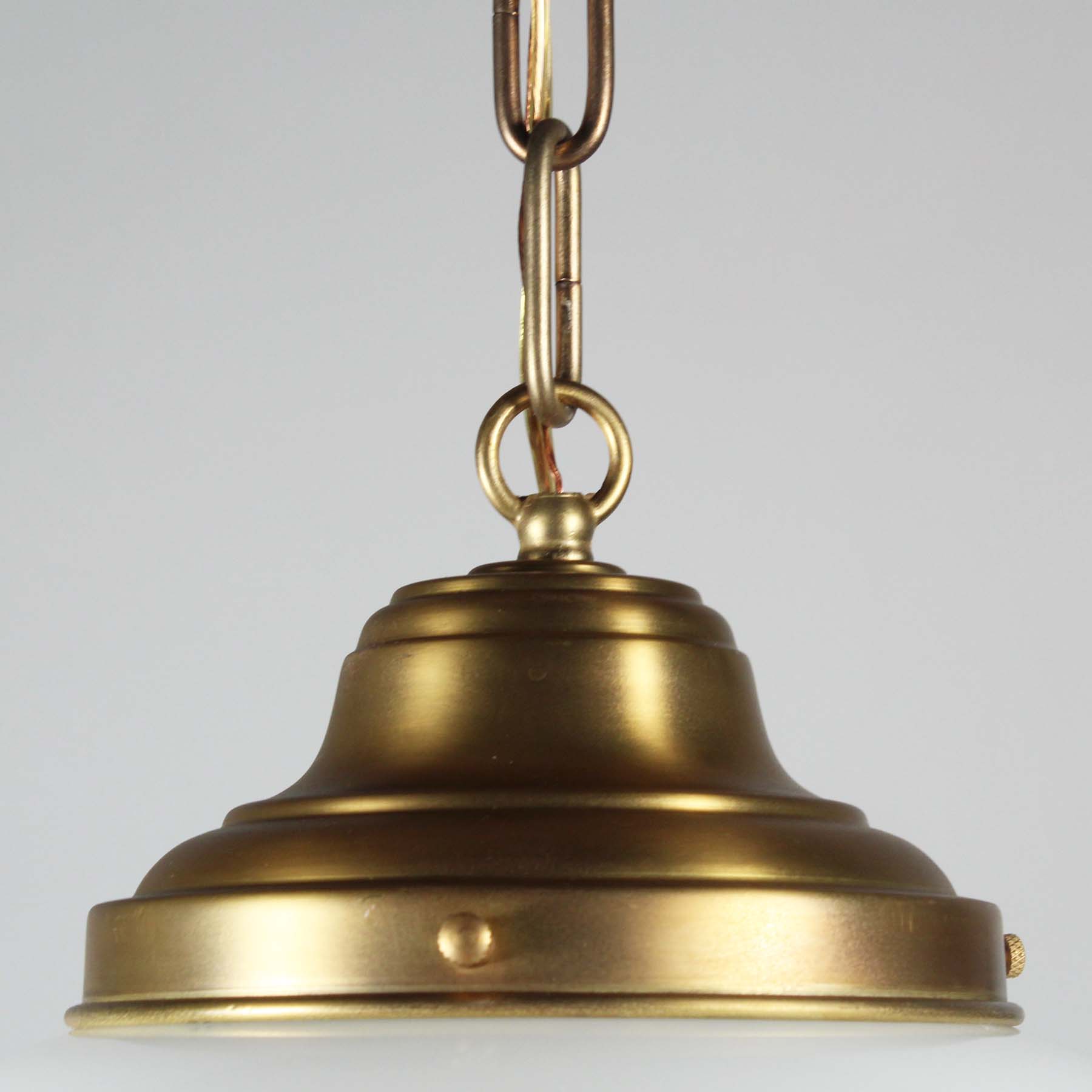 SOLD Brass Schoolhouse Pendant Light, Antique Lighting-71230