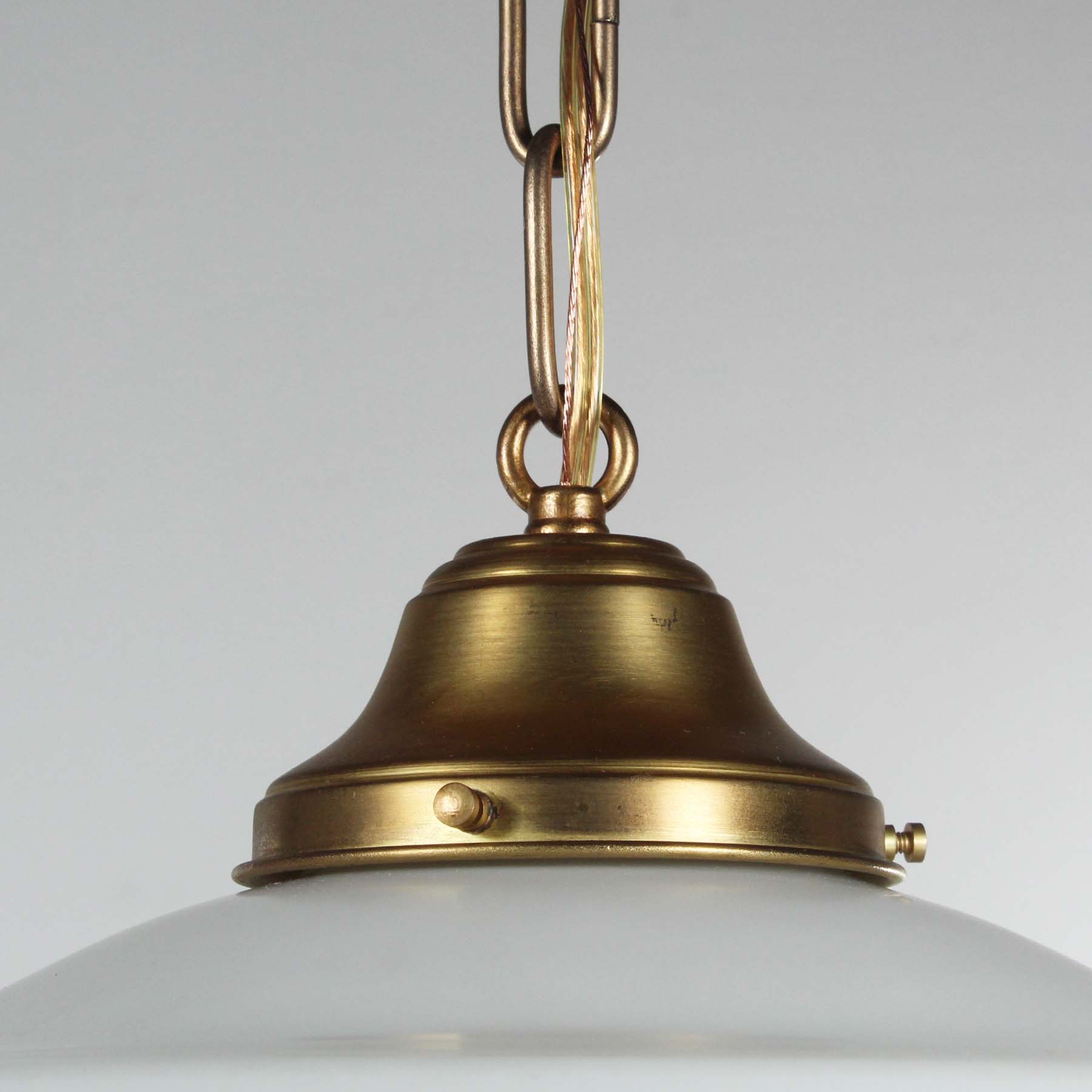 SOLD Neoclassical Pendant Lights with Acid Cut-Back Shades, Antique Lighting-71252