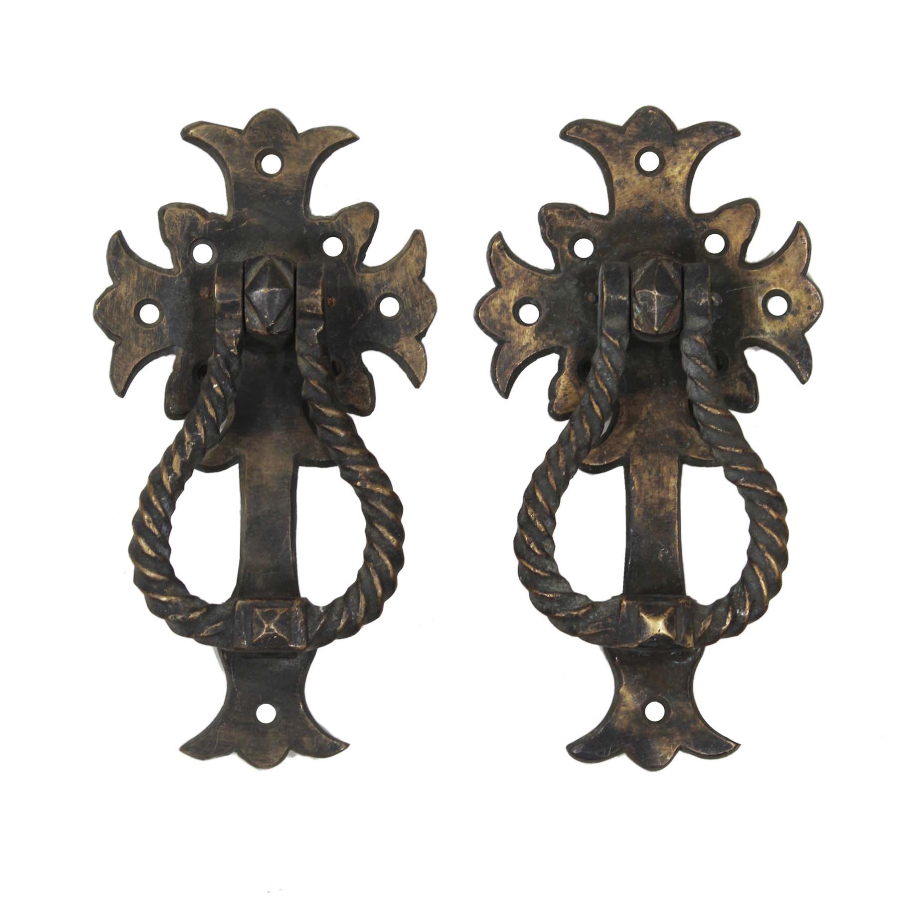 Antique Bronze Tudor Door Knockers, C. 1930-0
