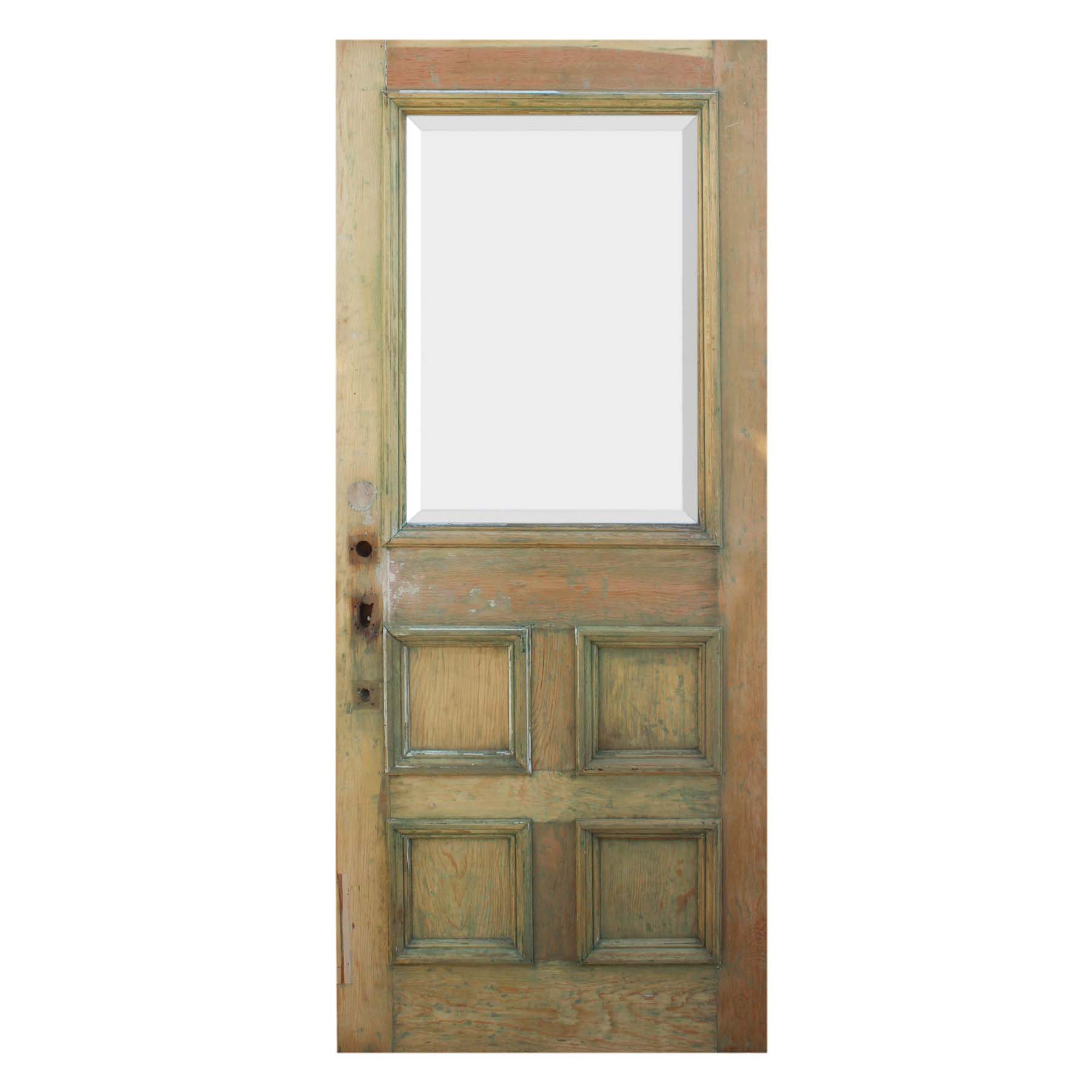 SOLD Reclaimed 36” Antique Farmhouse Door, Beveled Window -0