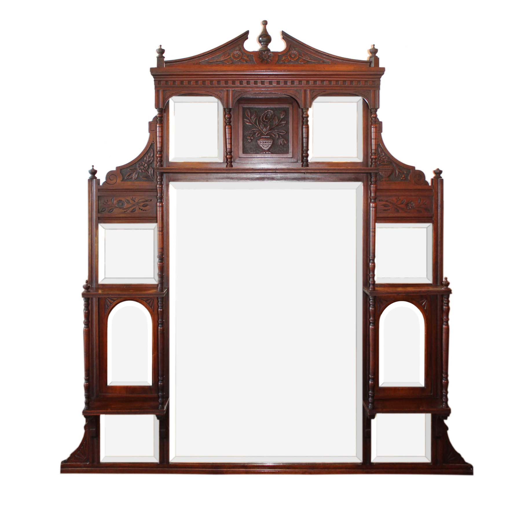 Antique Decorative Mirror, Mahogany -0