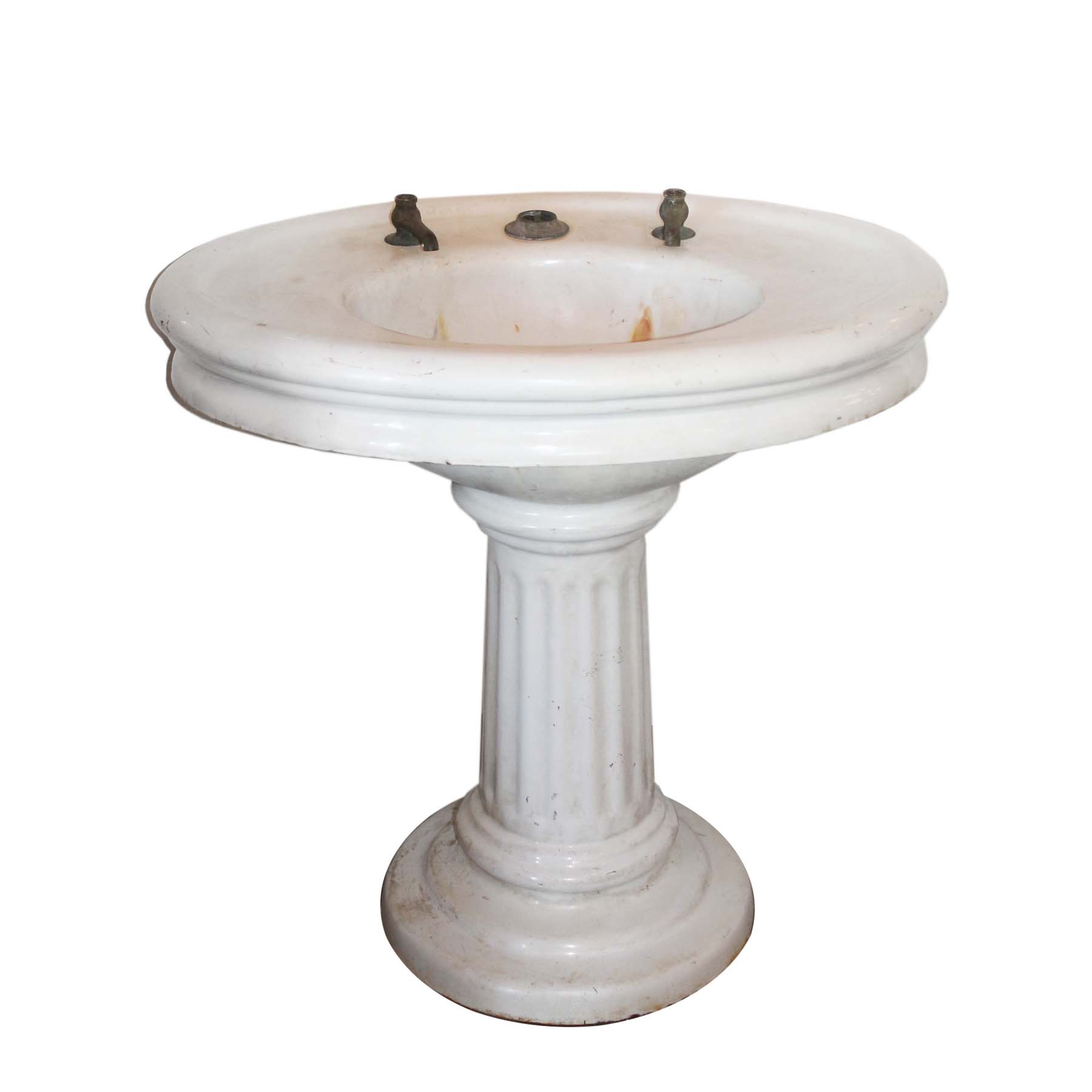 Reclaimed Antique Porcelain Pedestal Sink, Early 1900s -0