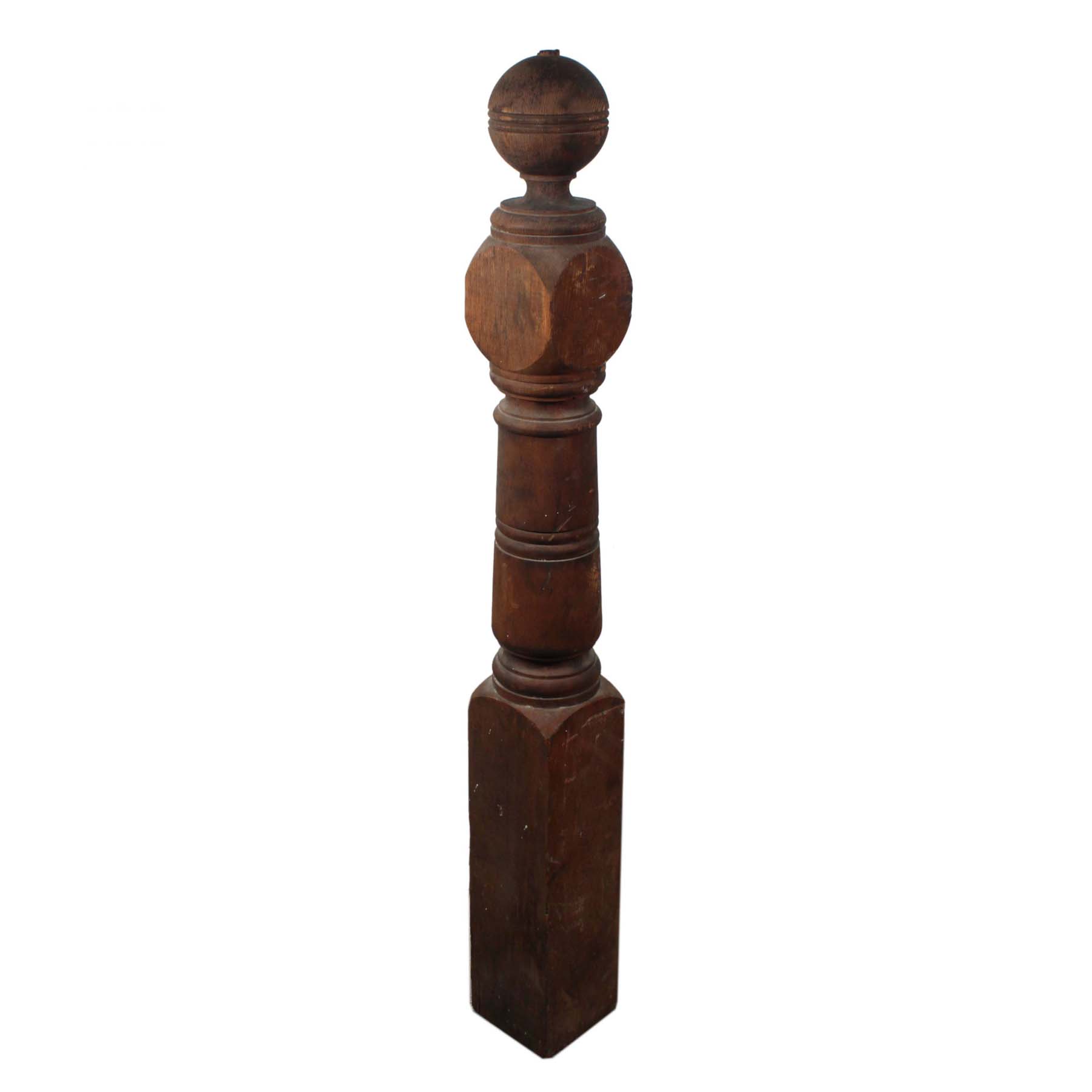 Antique Turned Newel Post, Early 1900s-0
