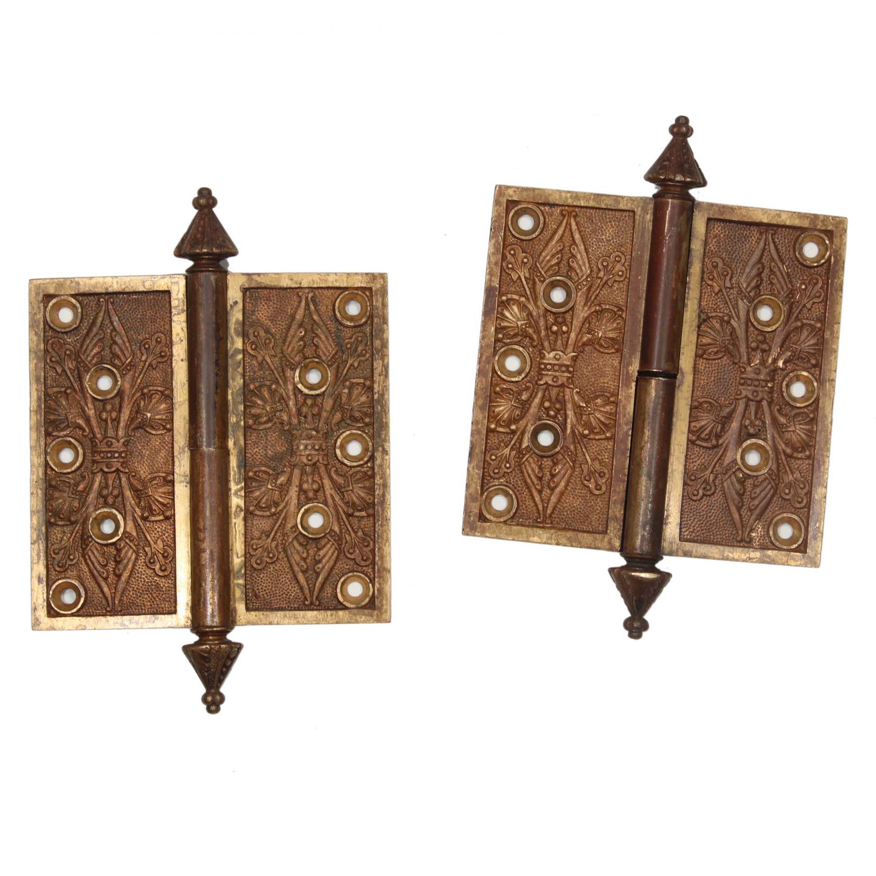 Antique Pair of Cast Bronze 5” Hinges, c. 1869-0