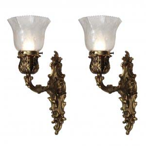 Pair of Antique Cast Bronze Louis XVI Sconces, Early 1900’s-0
