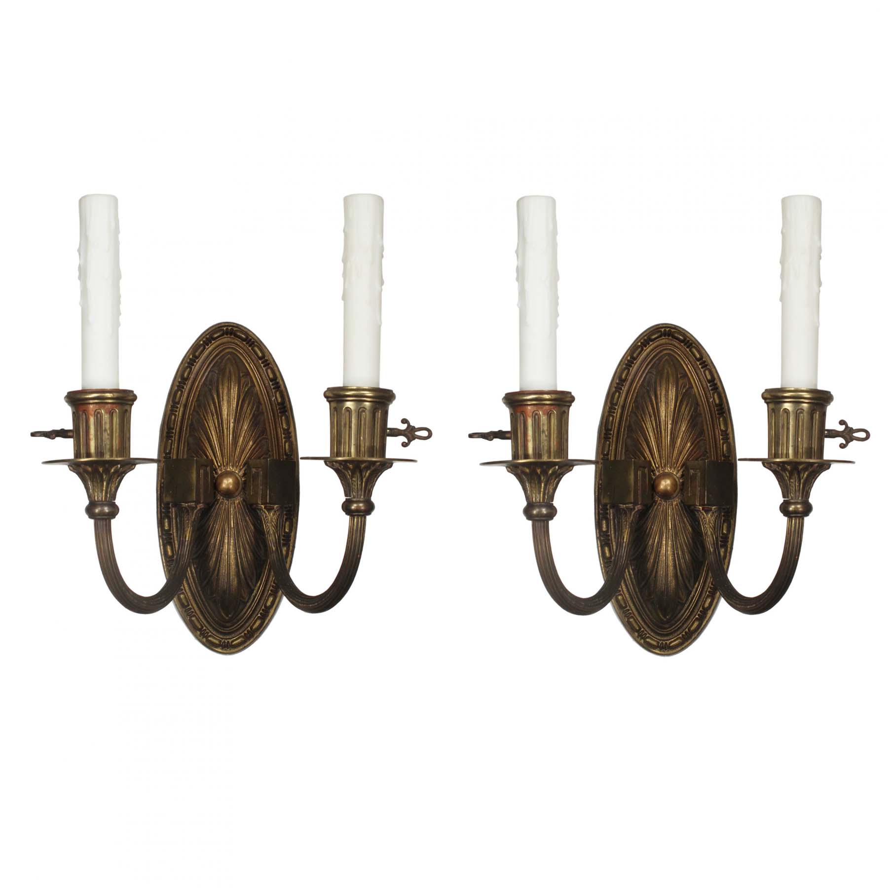 Pair of Antique Sconces in Bronze, E.F Caldwell-0