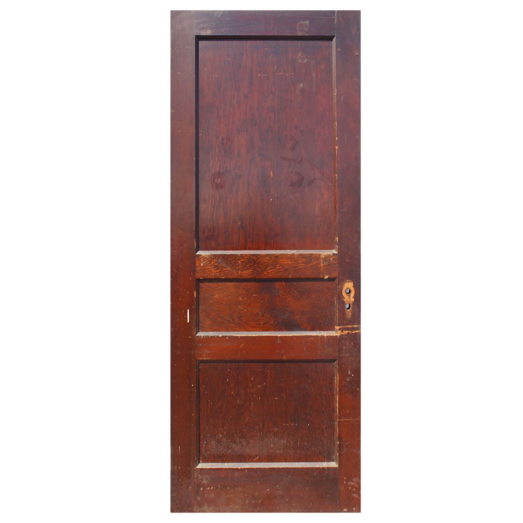 SOLD Antique 30” Three-Panel Solid Wood Door-0