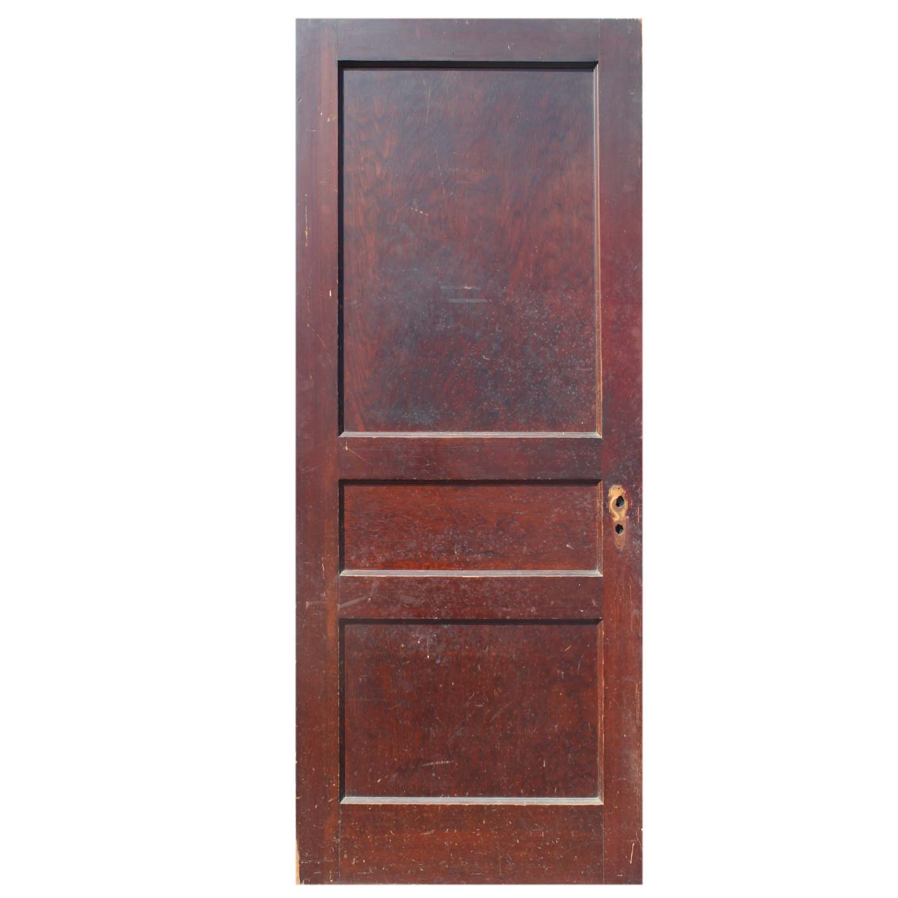 SOLD Salvaged 32” Three-Panel Solid Wood Door-0
