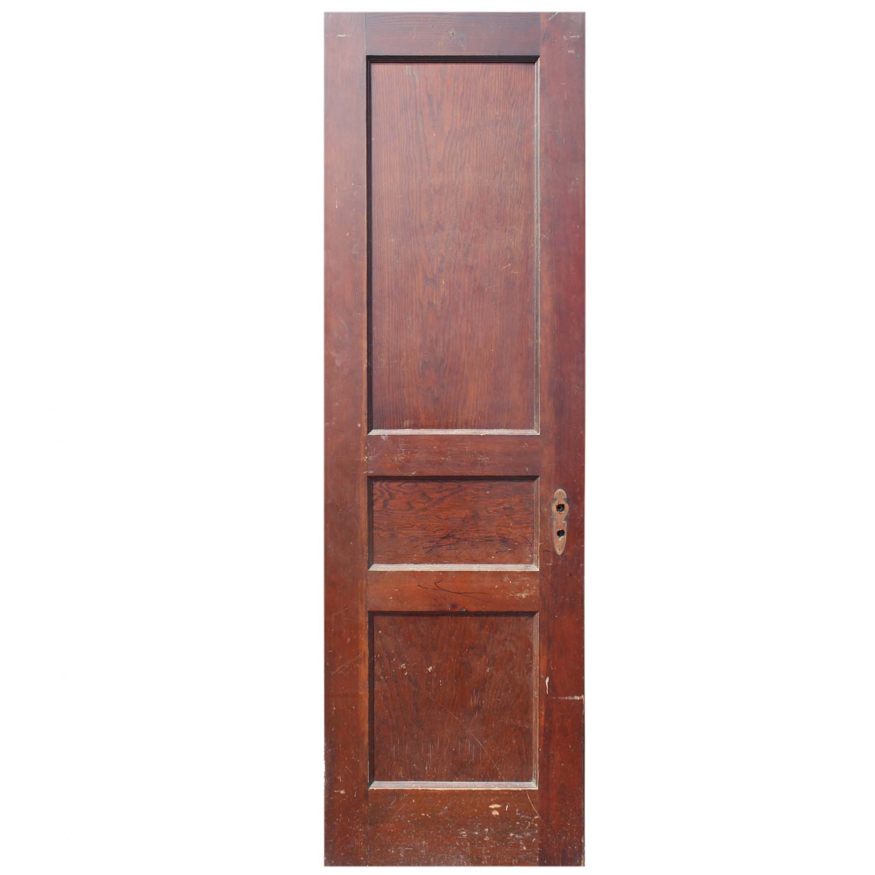 SOLD Antique 24” Three-Panel Solid Wood Door-0