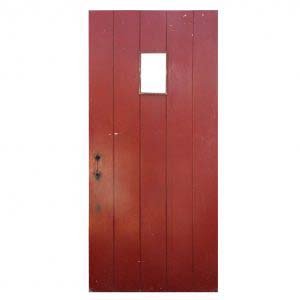 Salvaged 35" Exterior Plank Door with Window-0