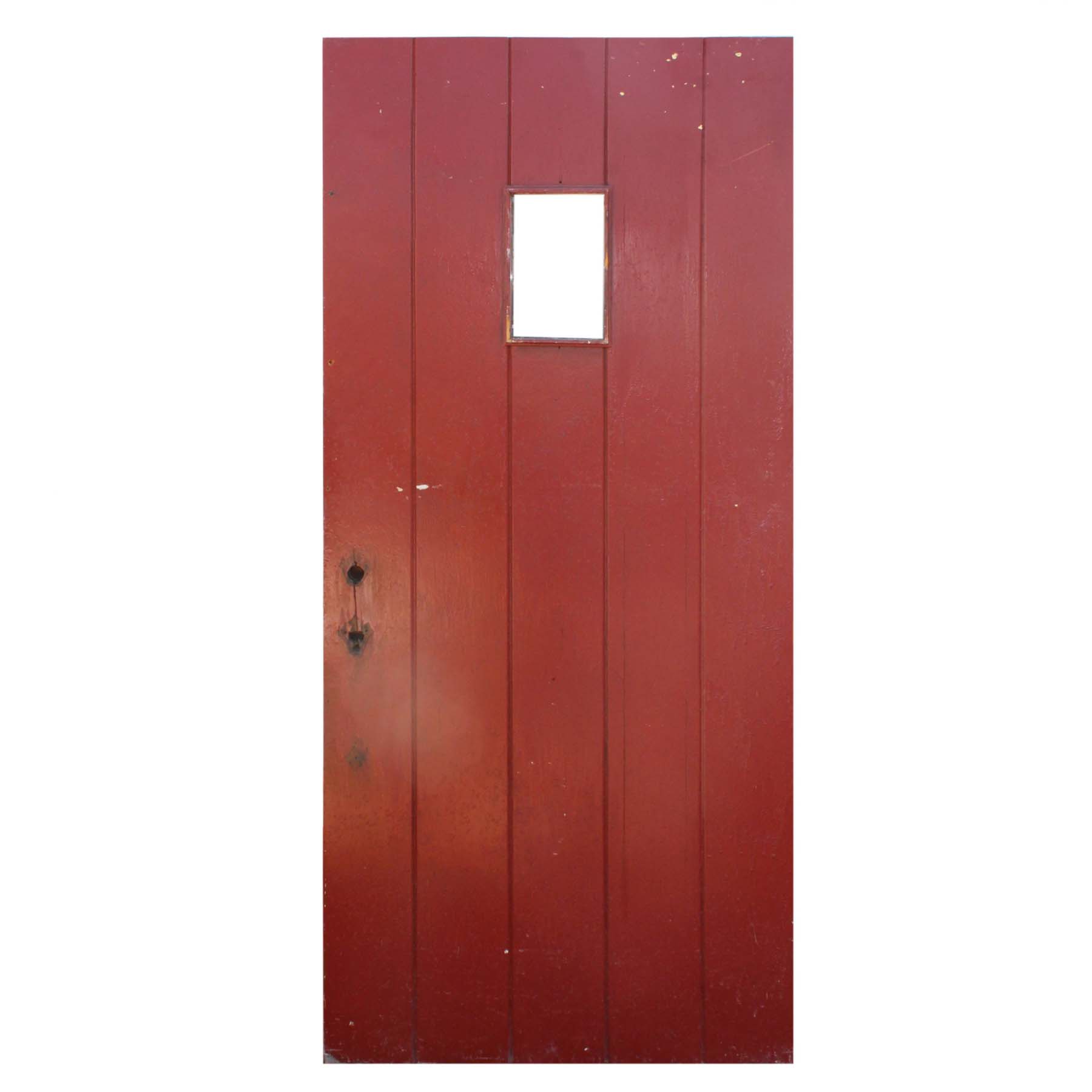 Salvaged 35" Exterior Plank Door with Window-0