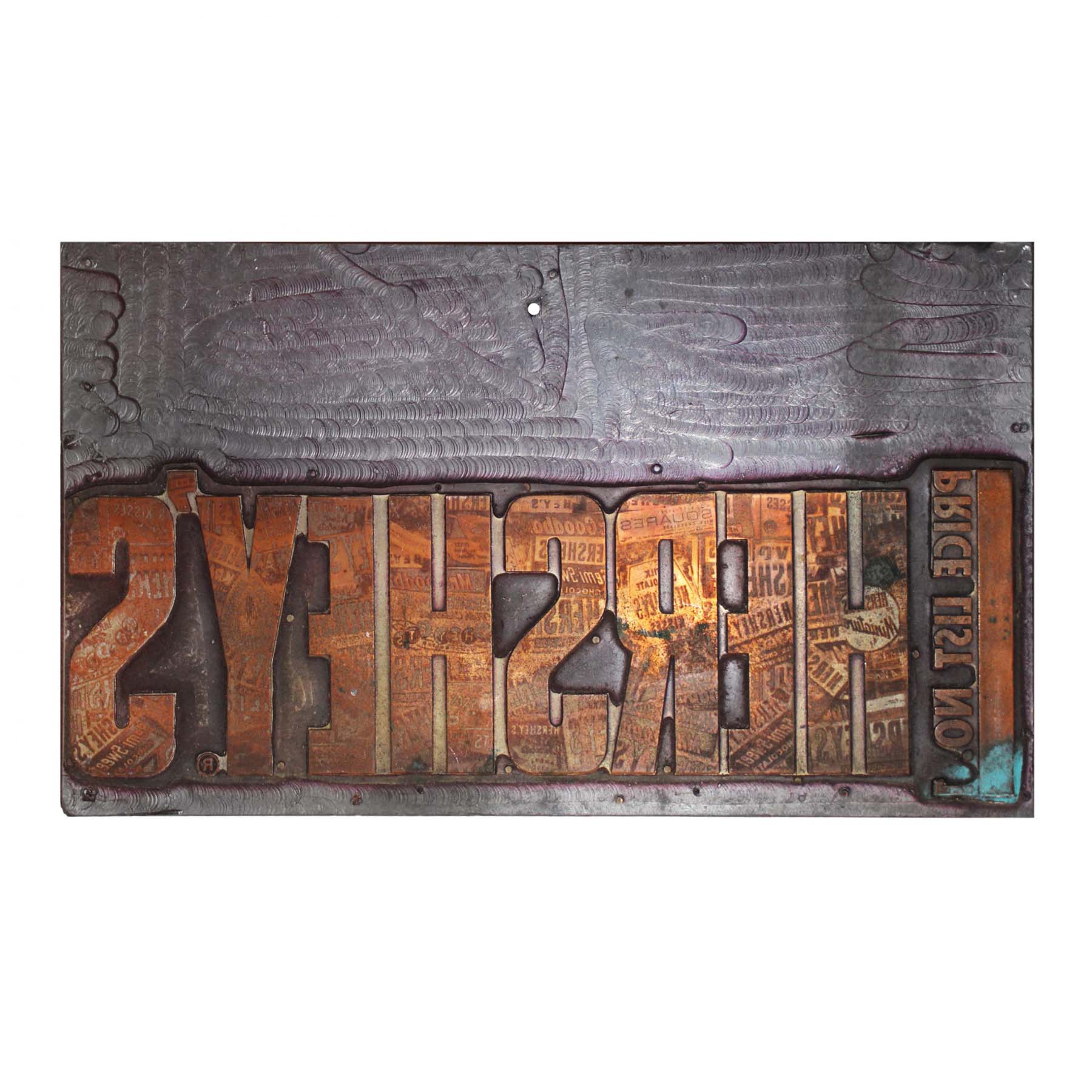 Antique Hershey’s Milk Chocolate Wood Label Print Block -0