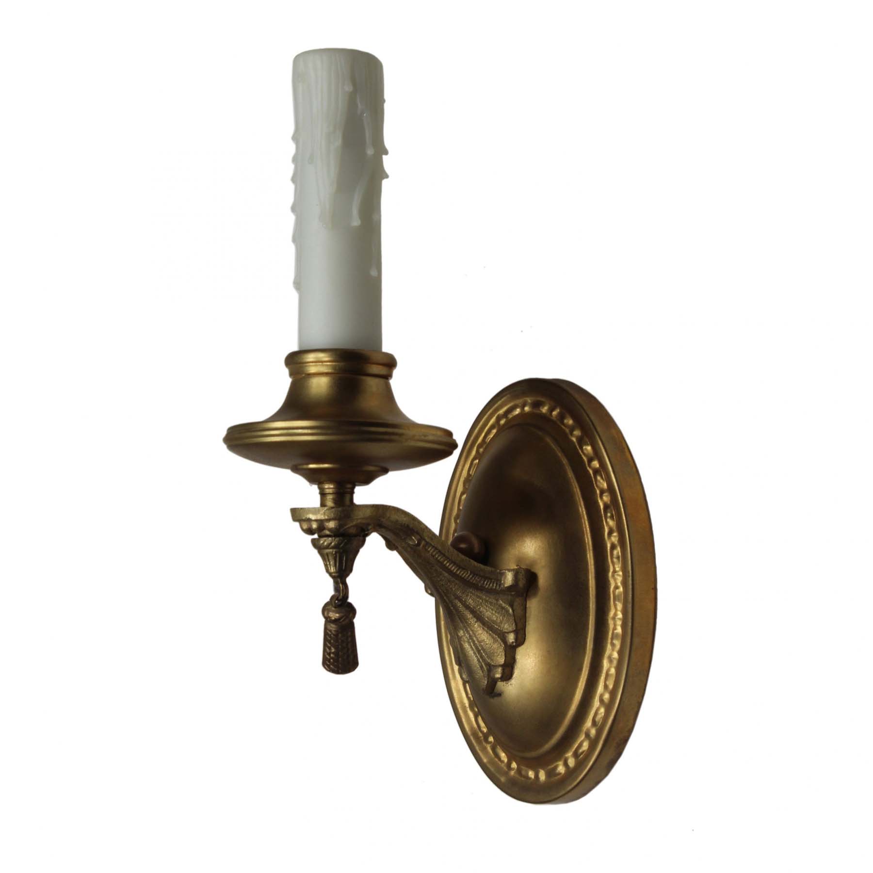 SOLD Pair of Antique Brass Neoclassical Sconces, c. 1920-71431