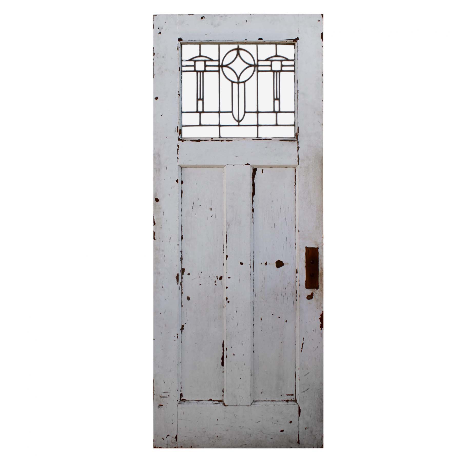 Salvaged 31” Door with Leaded Glass-71493